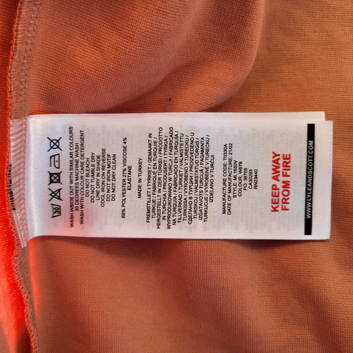 Lyle & Scott Panini Football Track Jacket Salmon Pink Patch Detail Full Zip – Size M