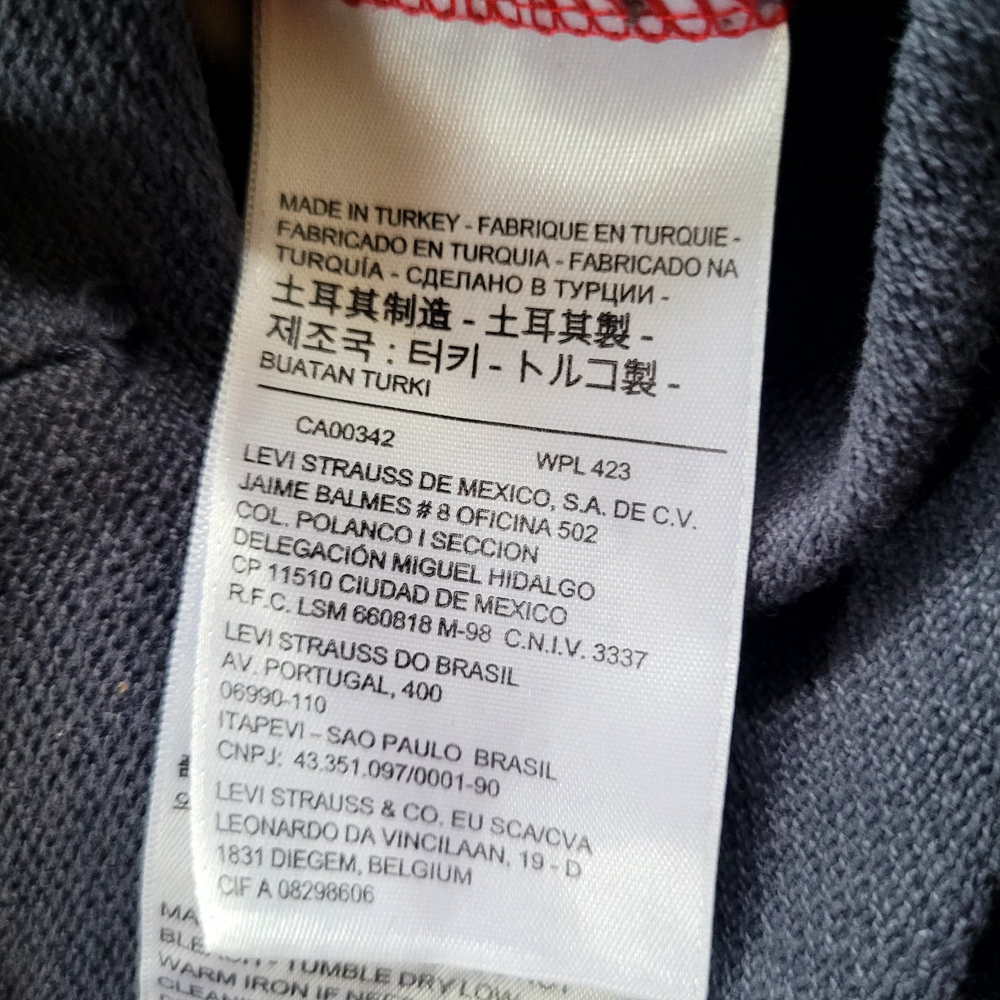 Levi's Colour Block Logo Hoodie Red / White / Navy Size: XL