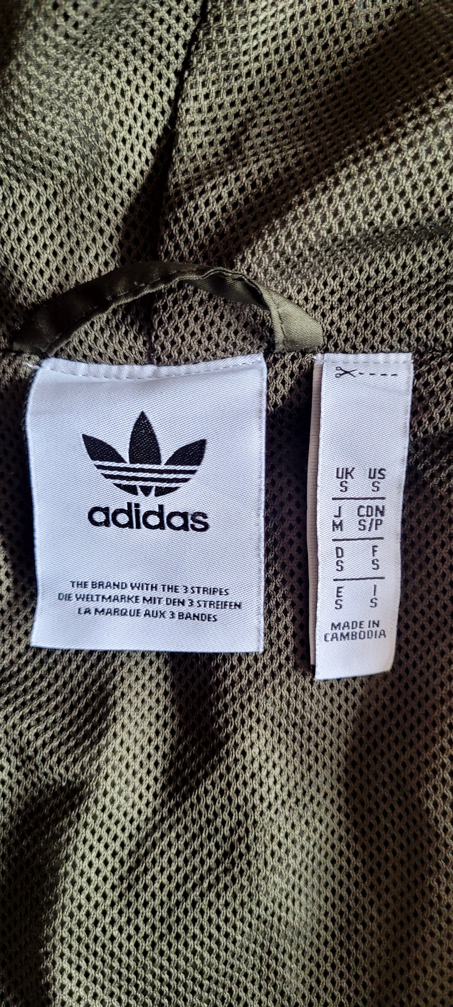 Classic Adidas Colourblock Windbreaker-Green/white/Navy Jacket - Size Small
