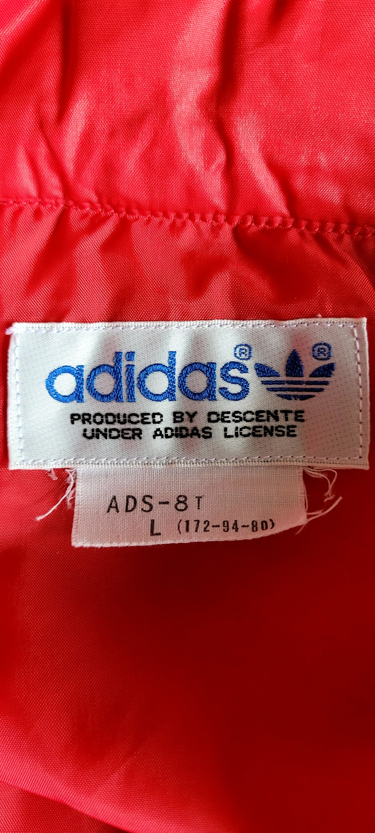 Vintage Descente Red Windbreaker Jacket – Lightweight Hooded - Size L