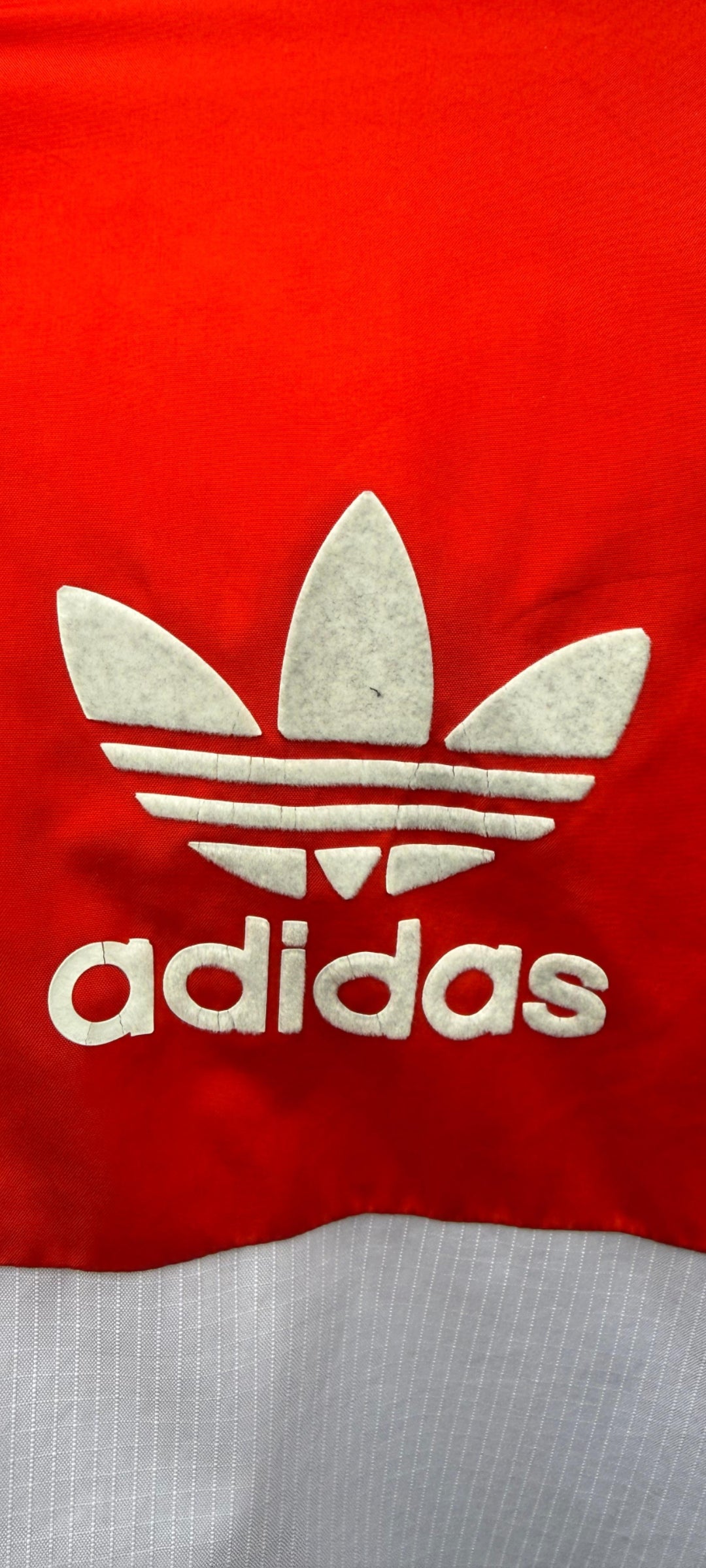 Classic Adidas Colourblock Windbreaker Jacket – Red/White/Navy – Trefoil – Hooded-Size XL