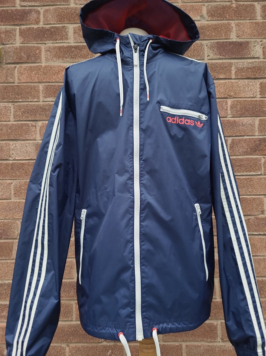 Classic adidas Originals Hooded Windbreaker – Navy - Size M