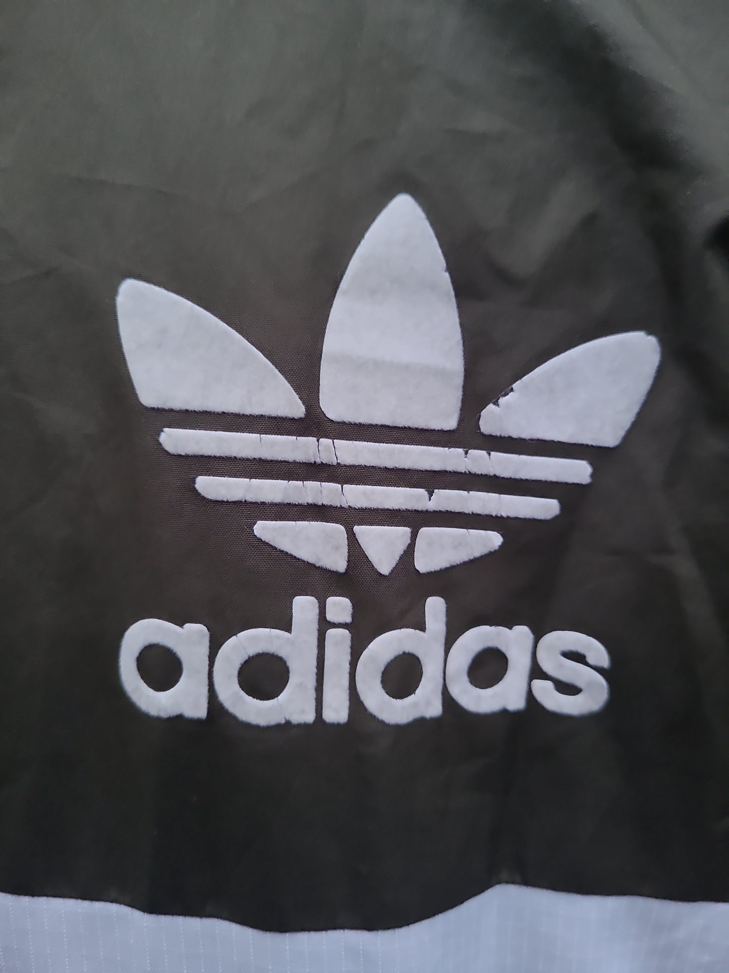 Classic Adidas Colourblock Windbreaker-Green/white/Navy Jacket - Size Small