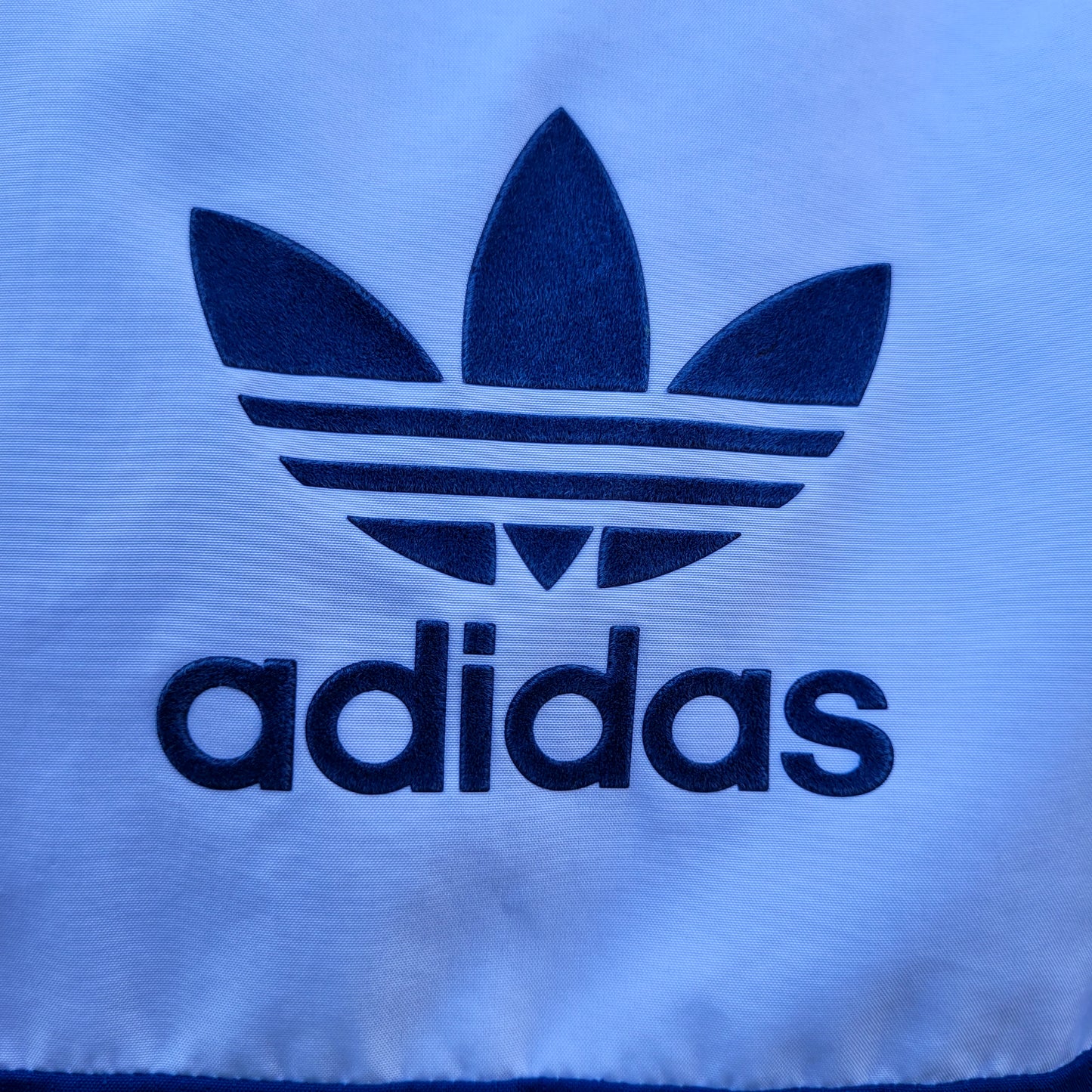Adidas Originals Colour Block Windbreaker Jacket Hoodie White Blue UK: M