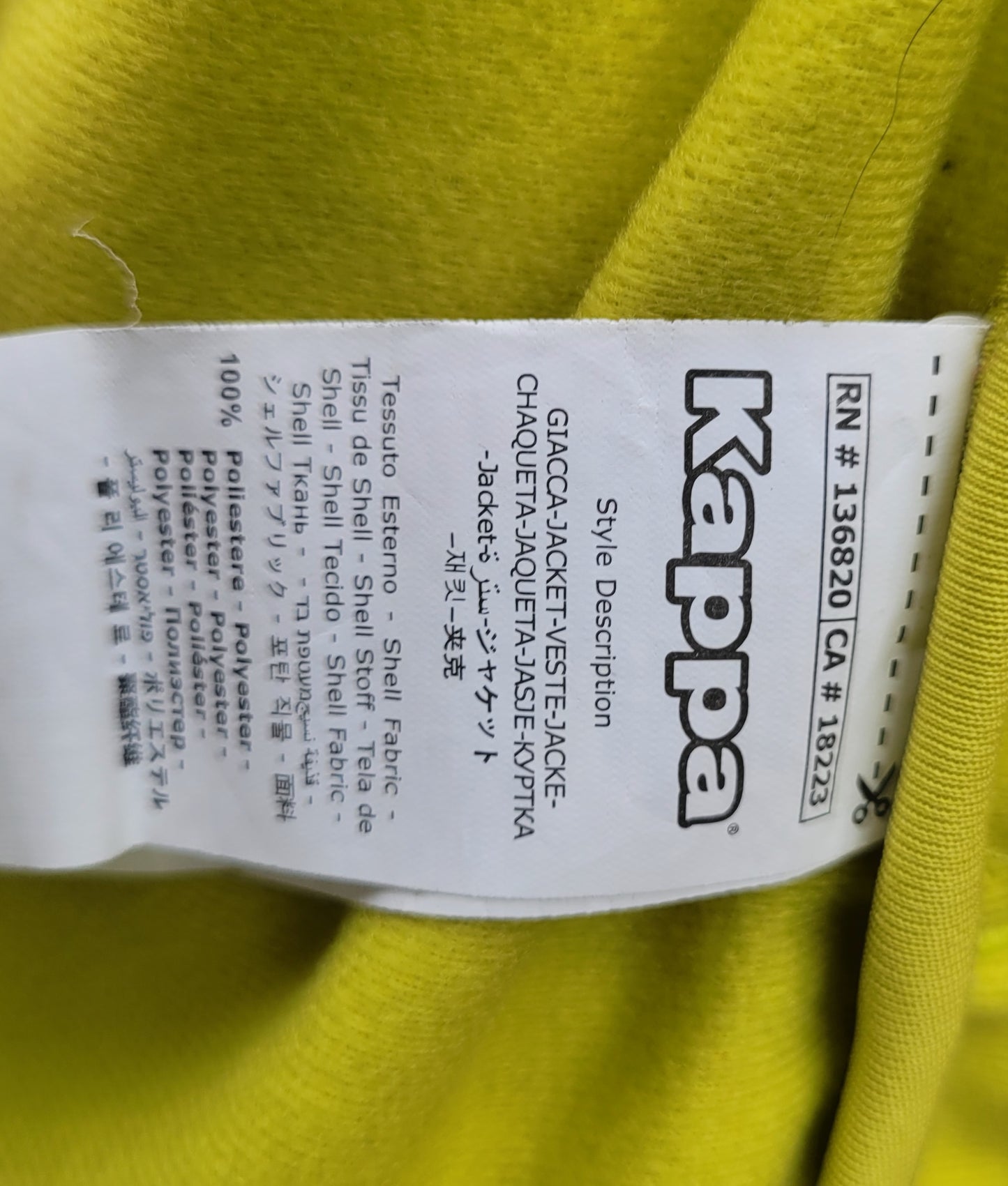 Banda Track Jacket – Neon Yellow / Blue Logo Tape Full Zip Size M
