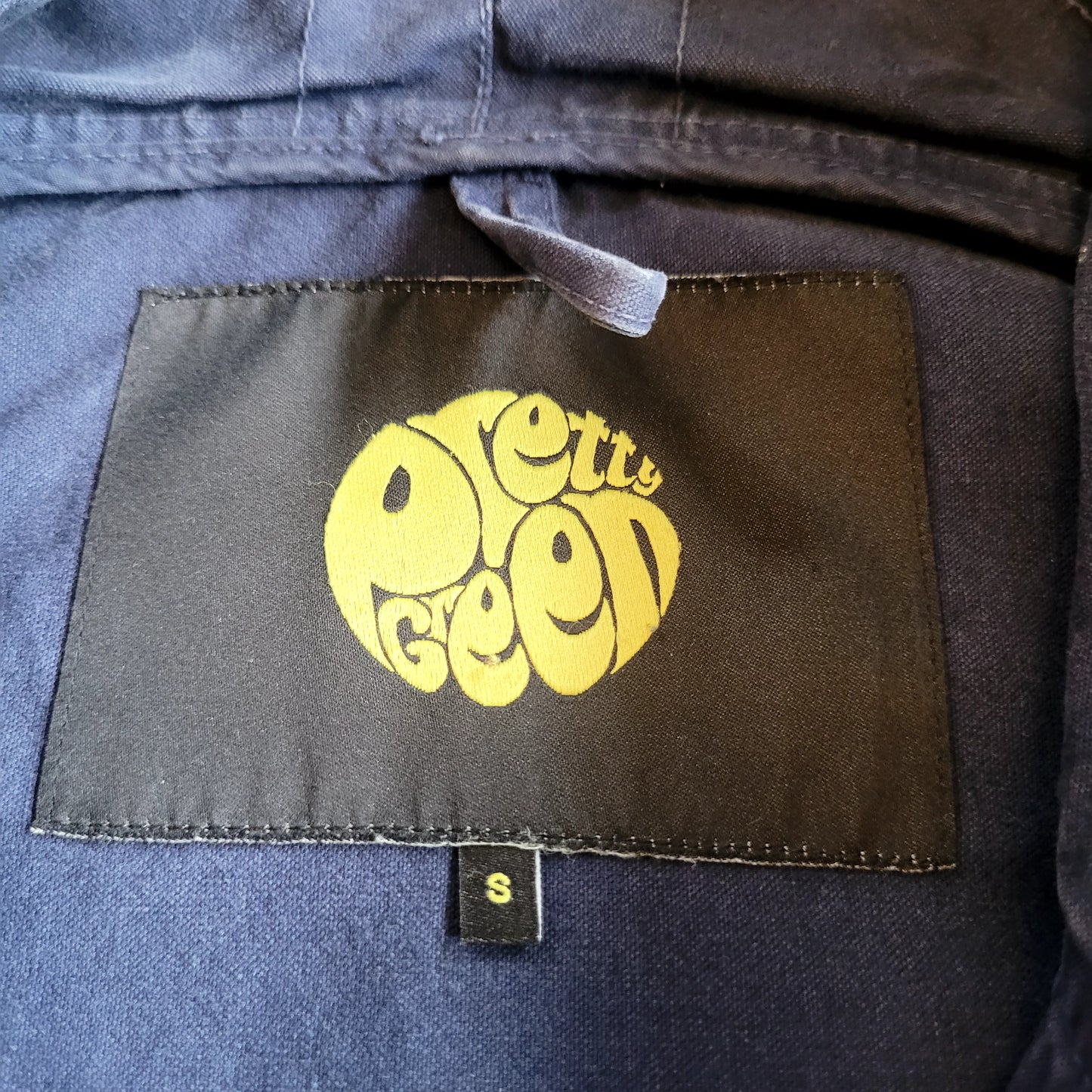 Pretty Green Hooded Zip Jacket Navy Cotton Lightweight Jacket Size: Small