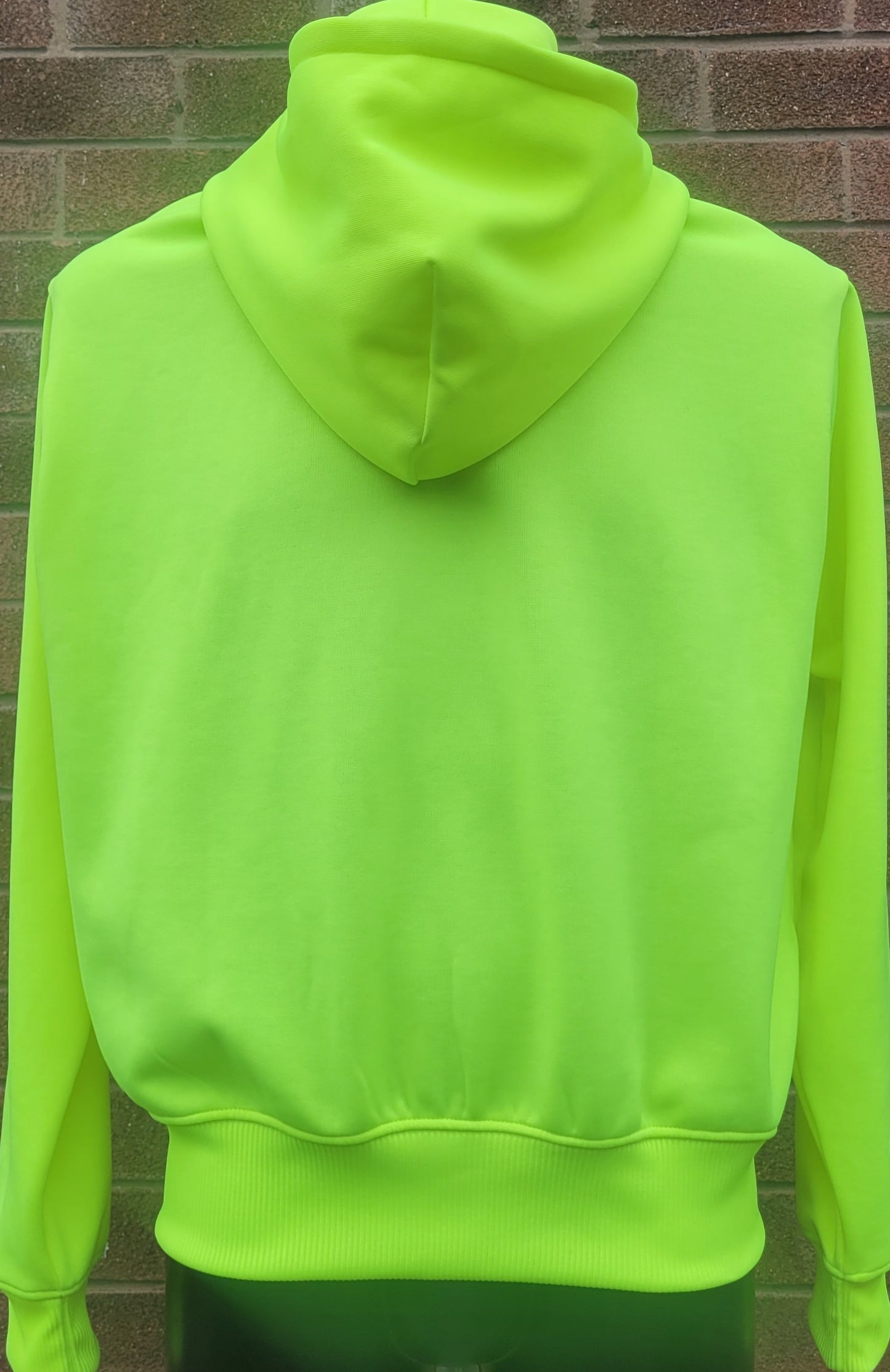 Adidas Originals Neon Green Zip Hoodie, Trefoil Logo  3 Stripe Sleeve, Statement Piece, Size: L