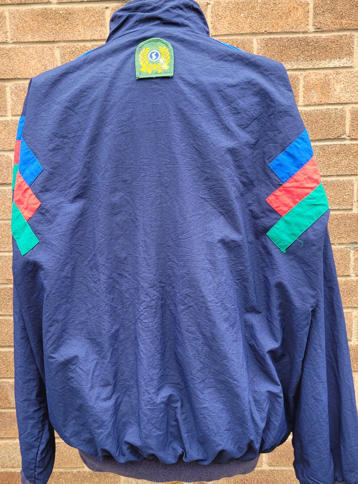 Vintage Adidas Originals Abstract Wave Ventex Track Jacket Navy Multi Colour Made In Morocco Size :D8 / F192