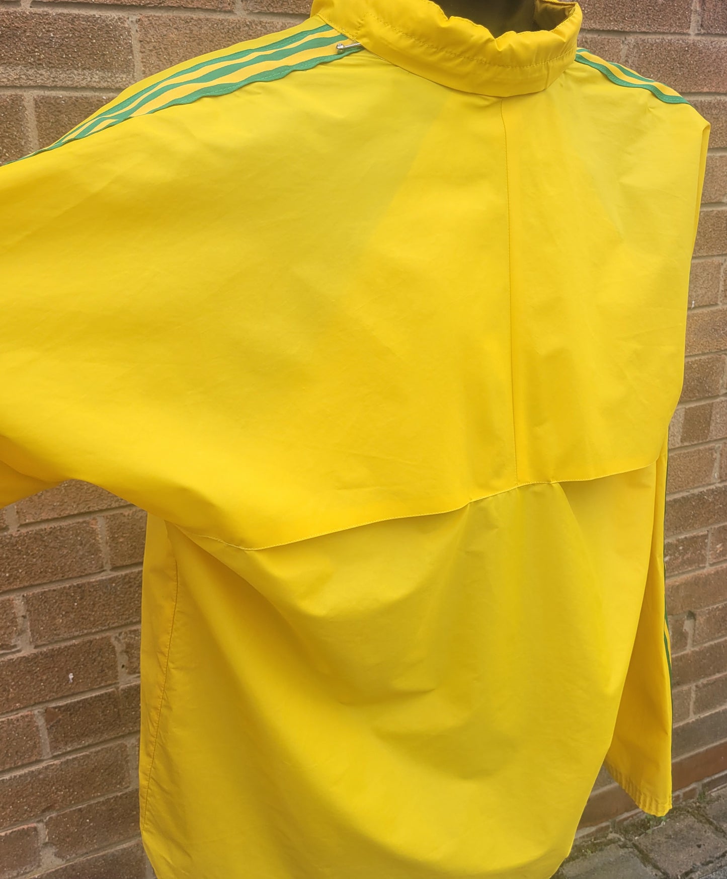 Vintage adidas Ventex Yellow & Green Nylon Windbreaker Jacket Made In Tunisia Size XL