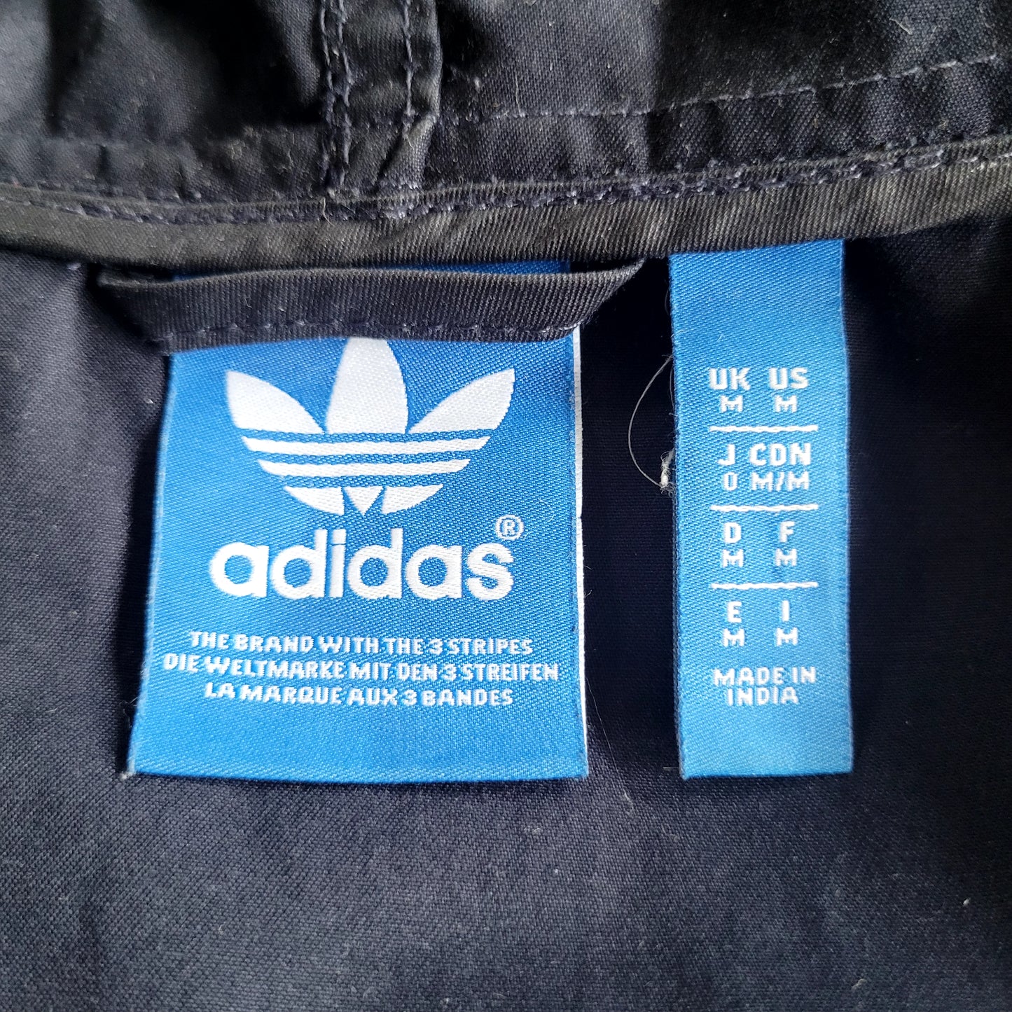 Adidas Originals Hooded Trefoil Utility Jacket Navy Full Zip Trefoil Logo Men's Vintage Style-Size M