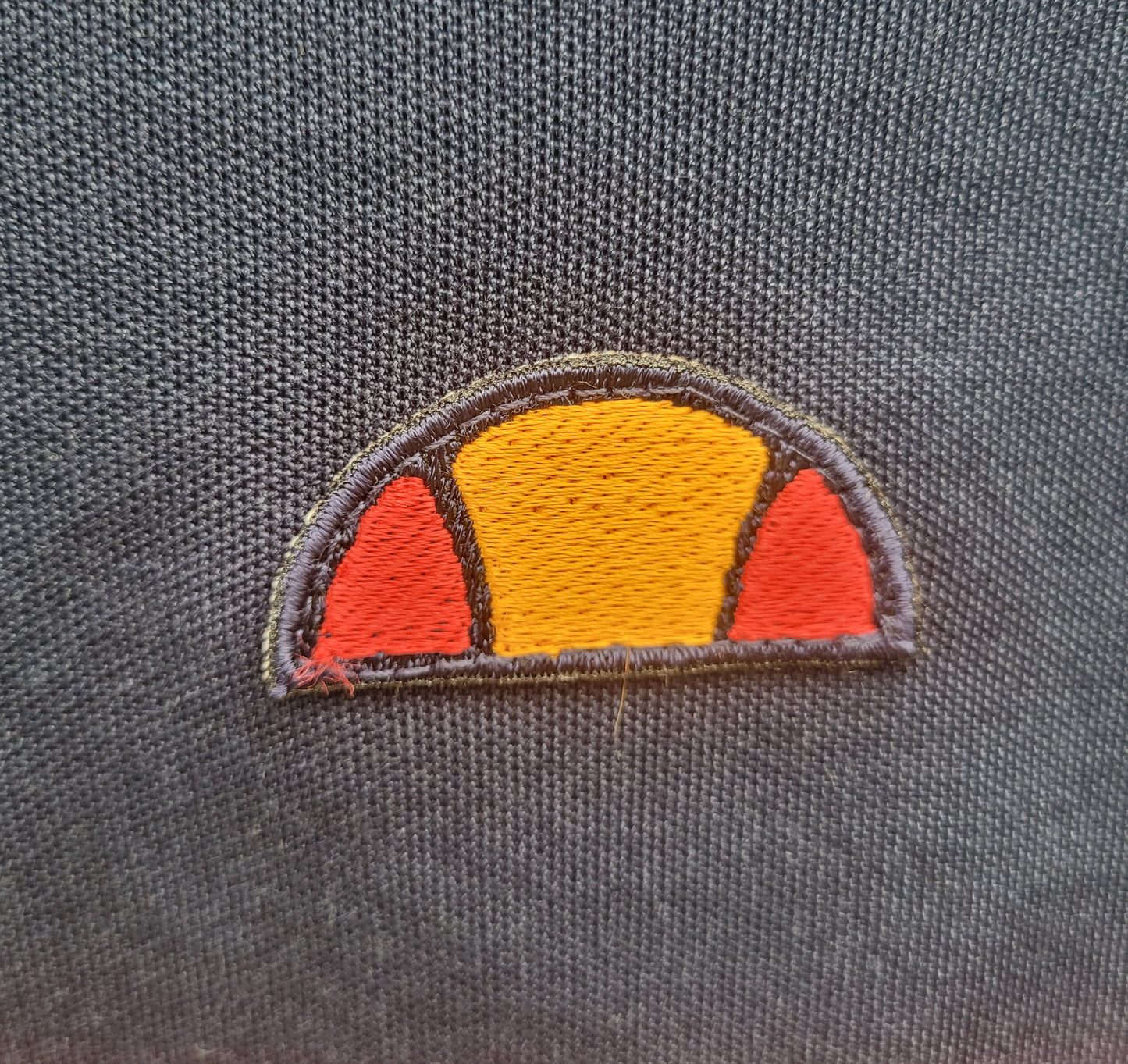 Ellesse Avidor Track Jacket – Navy Red Yellow Stripe Panel – Full Zip – Size S