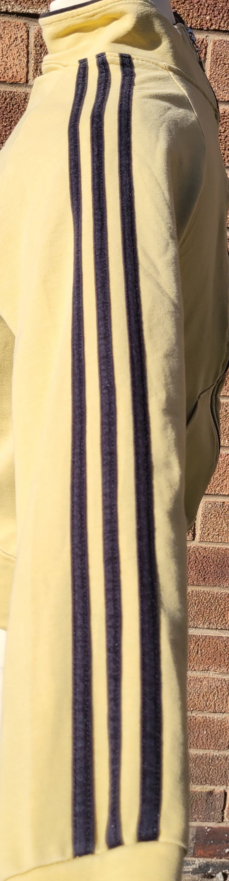 Adidas Originals Trefoil Full Zip Track Jacket  Butter Yellow / Black Stripe
