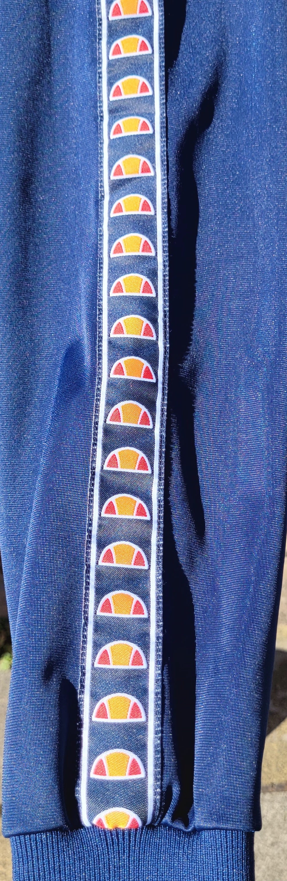 Ellesse Navy Track Top, Branded Logo Tape Sleeve and Zip Pull, Retro Terrace Jacket Size: Small