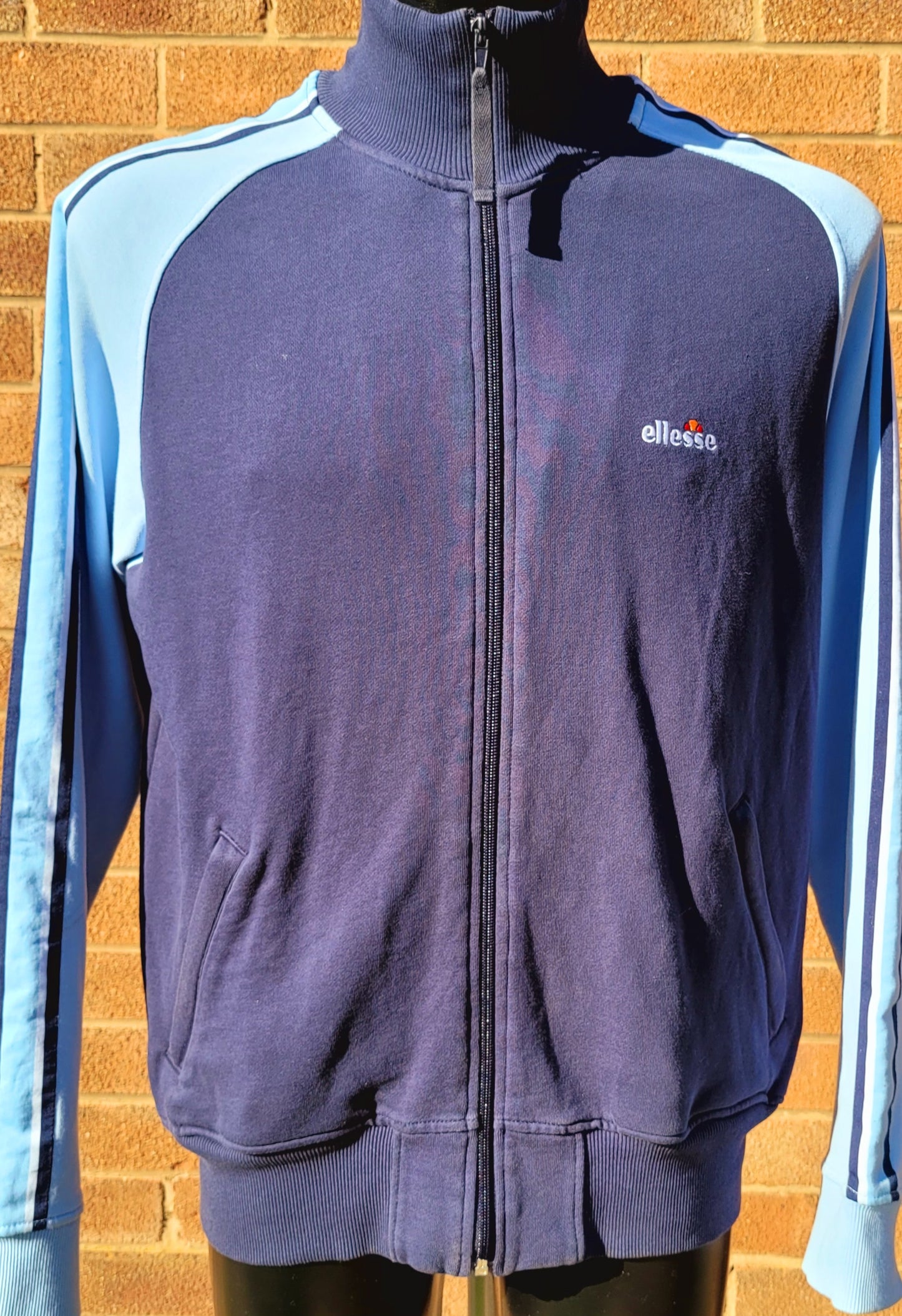 Ellesse Italia Track Jacket Navy Blue Full Zip Track Top Made in Portugal Size: Medium