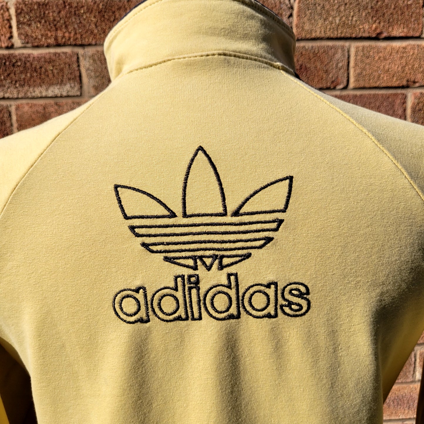 Adidas Originals Trefoil Full Zip Track Jacket  Butter Yellow / Black Stripe