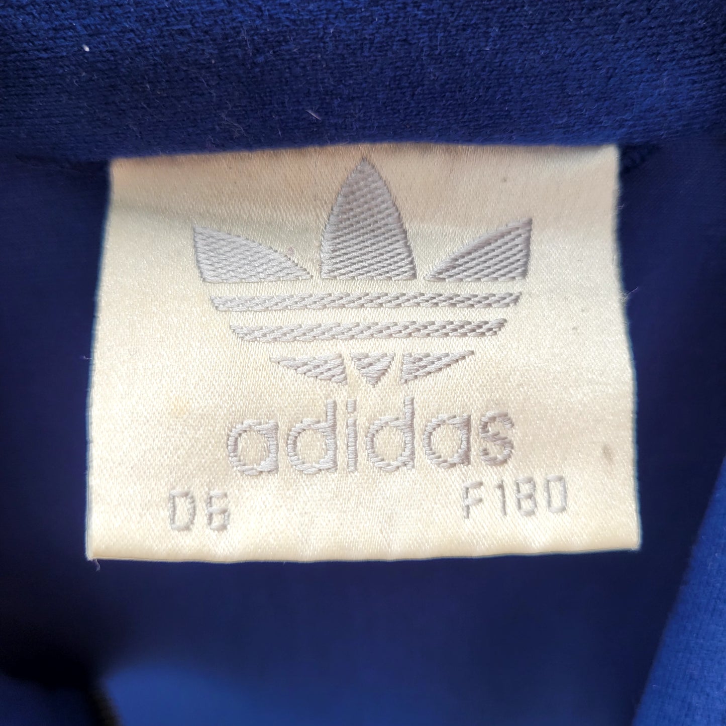 Vintage Adidas Track Jacket Blue Yellow 3 Stripe One World Trefoil Full Zip Size M