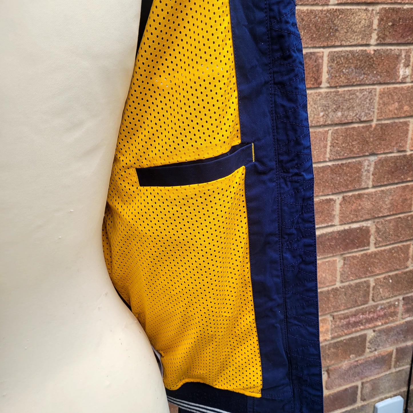 Vintage Adidas Originals Zip Jacket Navy Yellow Mesh Lined Trefoil Resin Zip Size S
