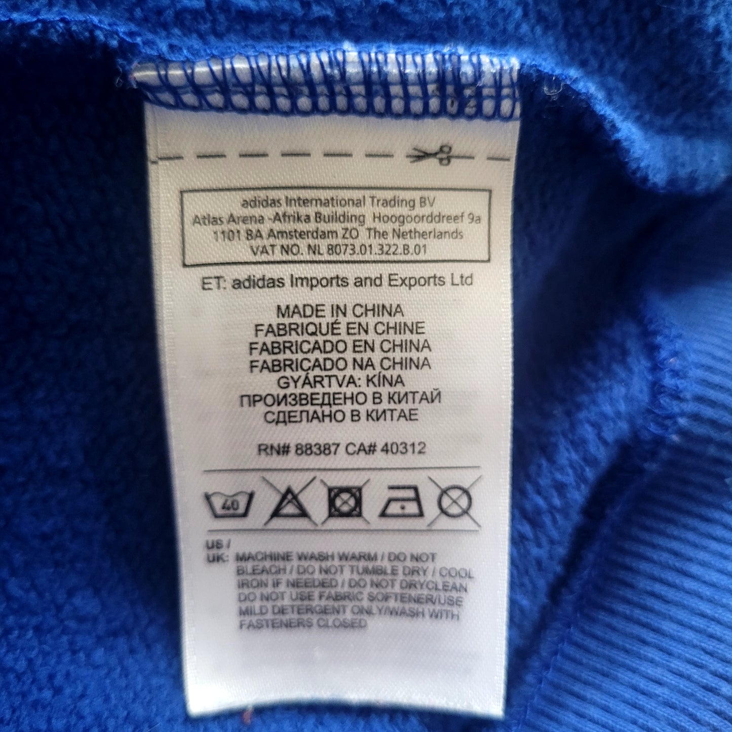 Adidas Originals Trefoil Full Zip Hoodie Size: Large