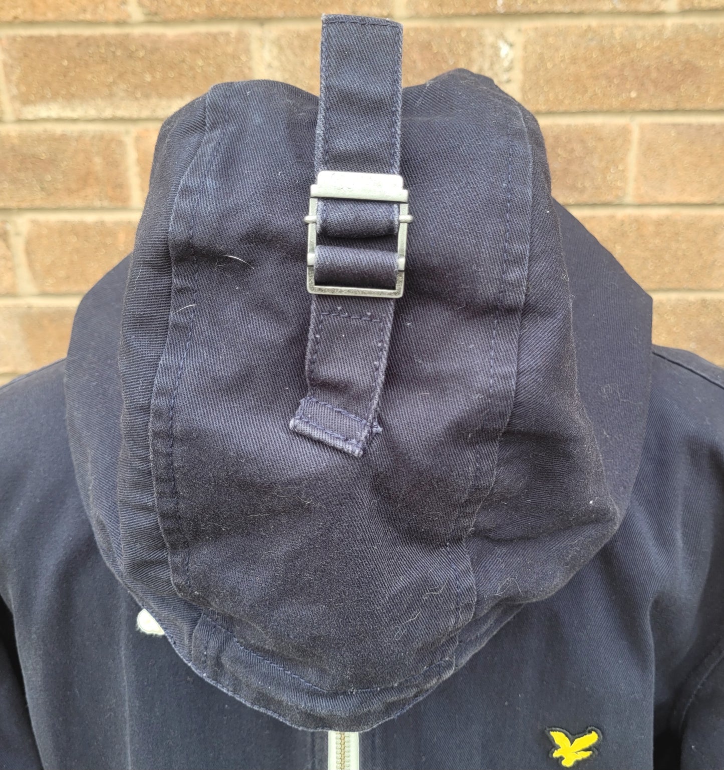 Lyle & Scott Hooded Jacket Navy Full Zip Coat Classic Eagle Logo Casual Outerwear Size M