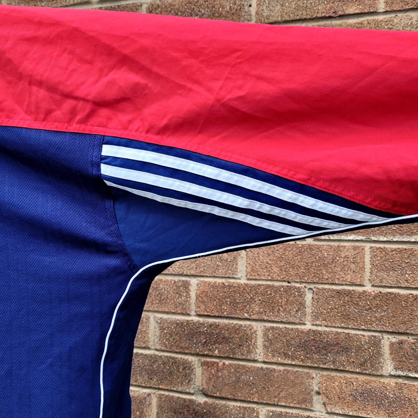 Adidas Vintage 90s Performance Colour Block Windbreaker Jacket Red Navy White – Size M