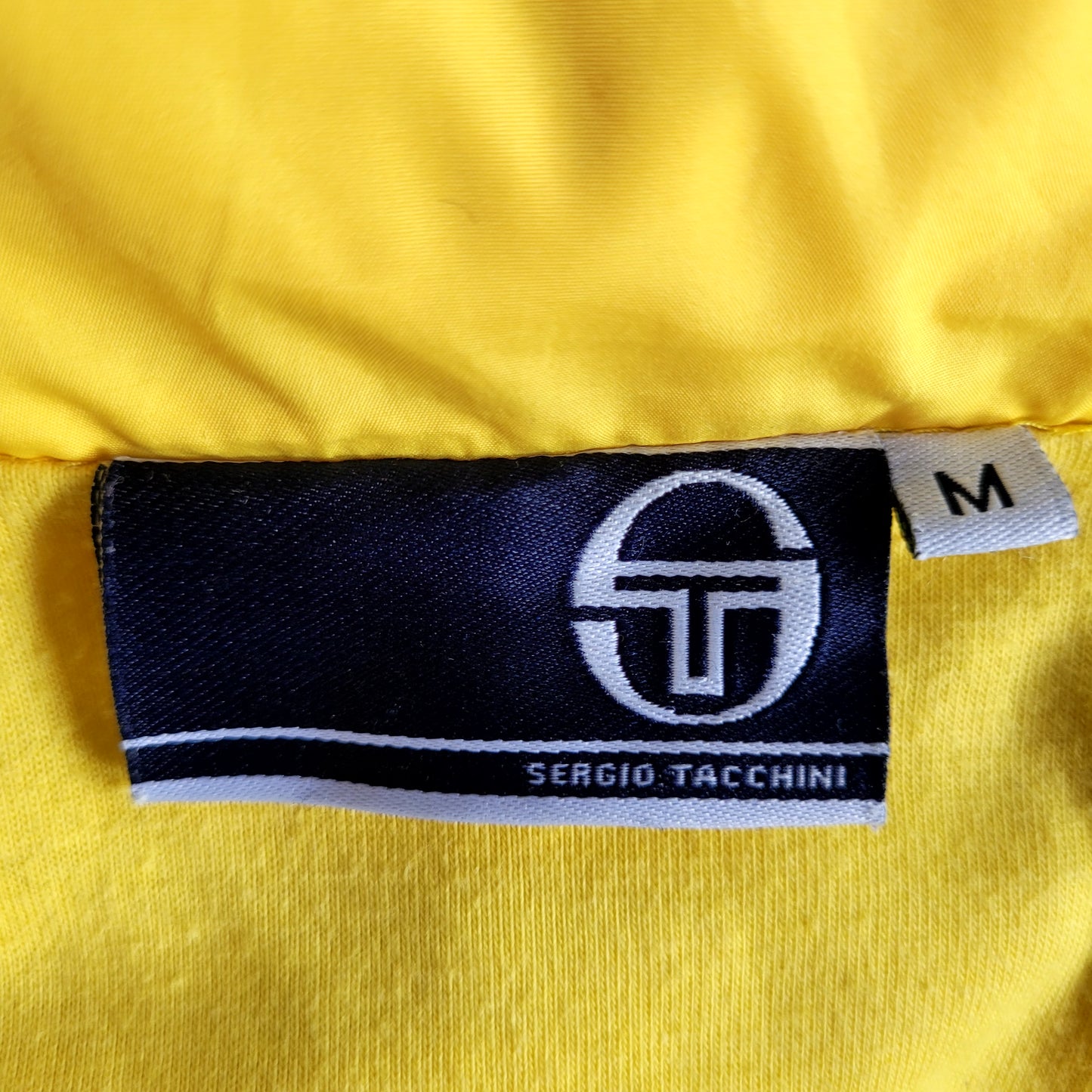 Sergio Tacchini Vintage Colour Block Windbreaker Jacket Yellow Blue White Size Medium