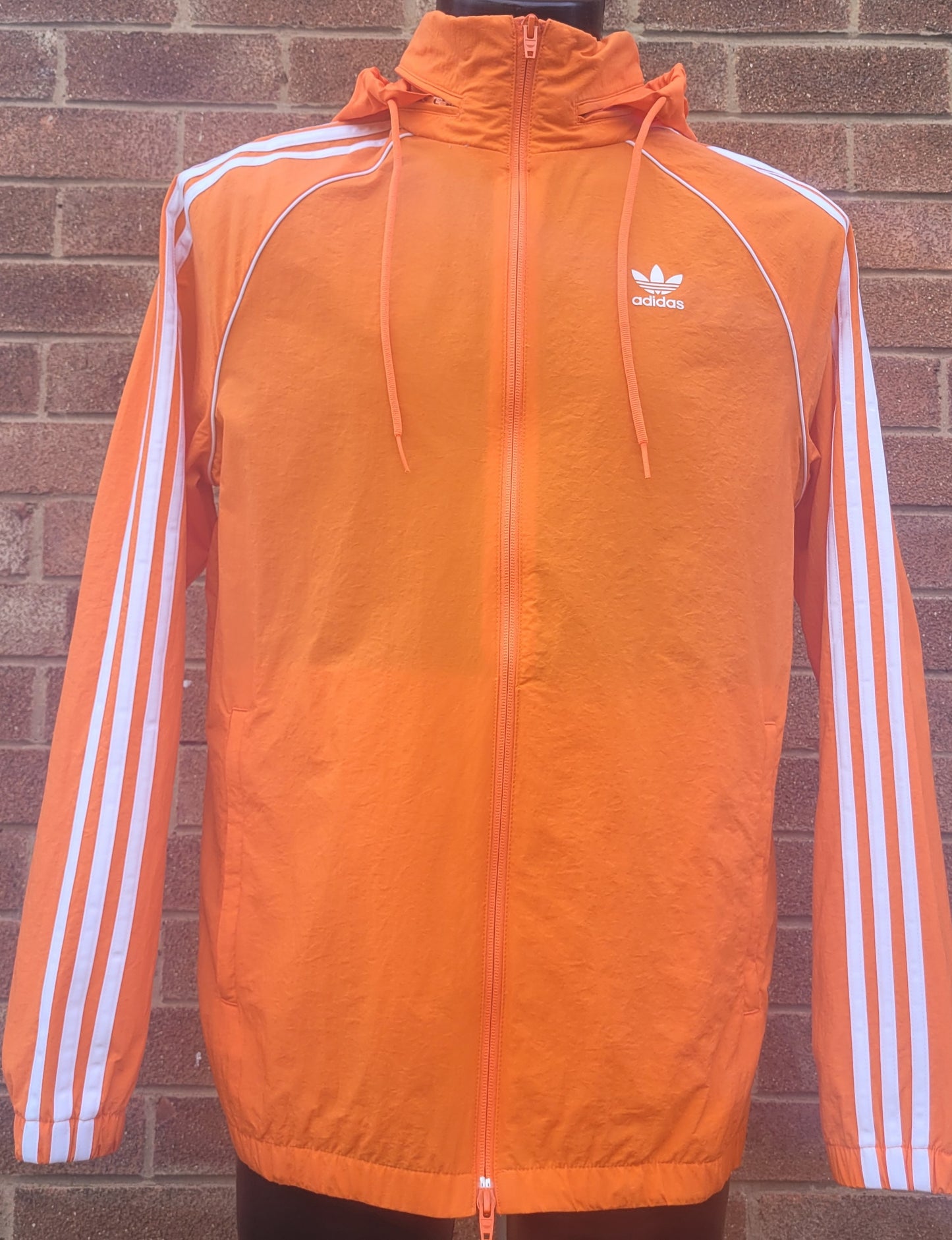 Adidas Originals Orange Trefoil Windbreaker Jacket, Size: Medium, 2019, Lightweight Festival Essential