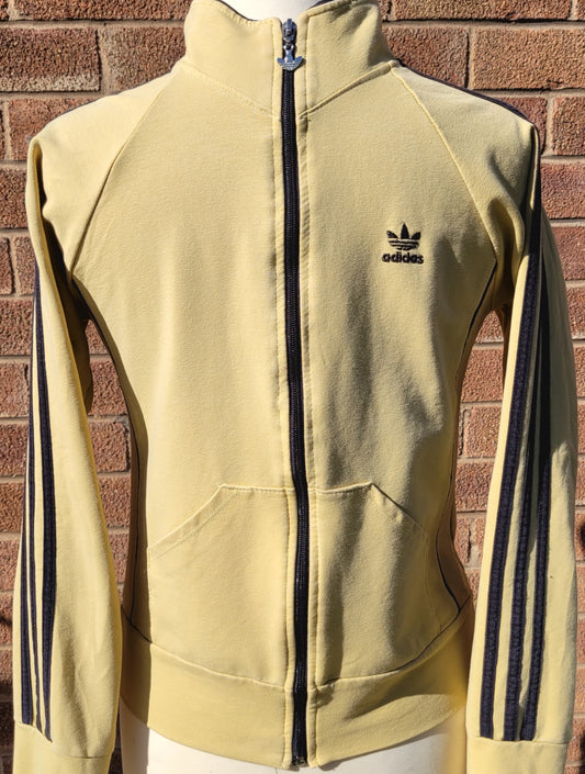 Adidas Originals Trefoil Full Zip Track Jacket  Butter Yellow / Black Stripe