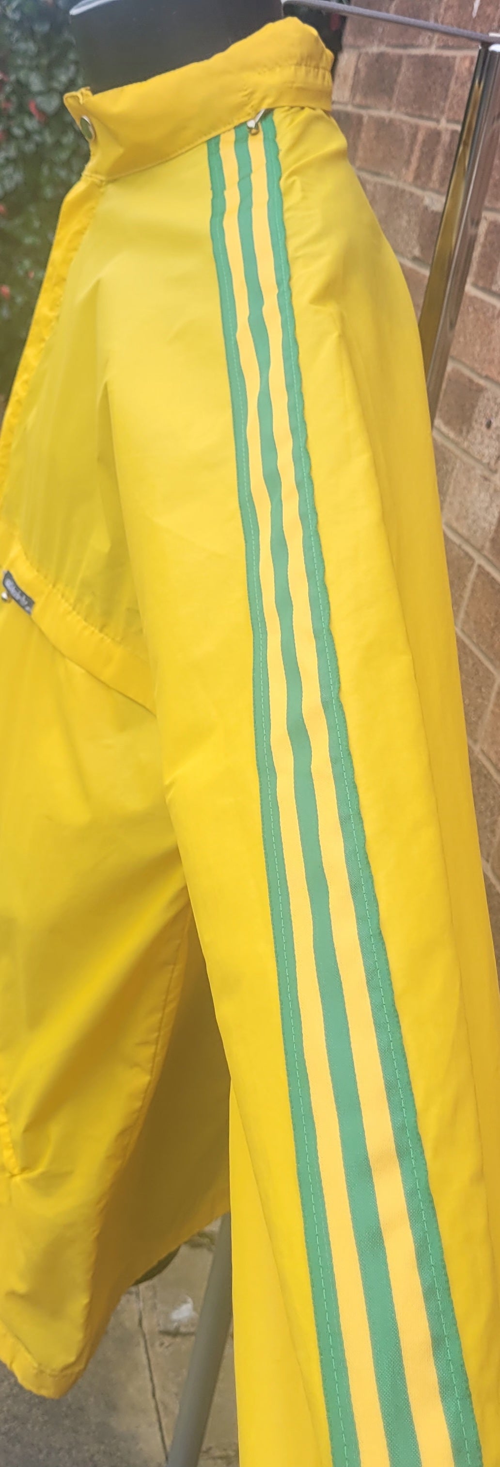 Vintage adidas Ventex Yellow & Green Nylon Windbreaker Jacket Made In Tunisia Size XL