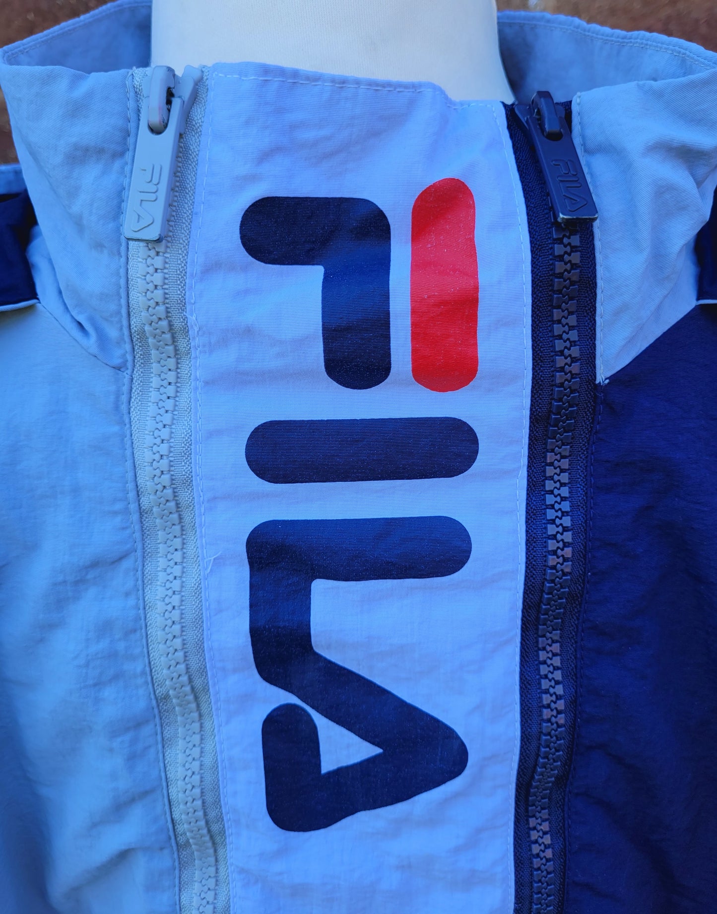 Vintage Fila Spell Out Half Zip Windbreaker Jacket Size: M