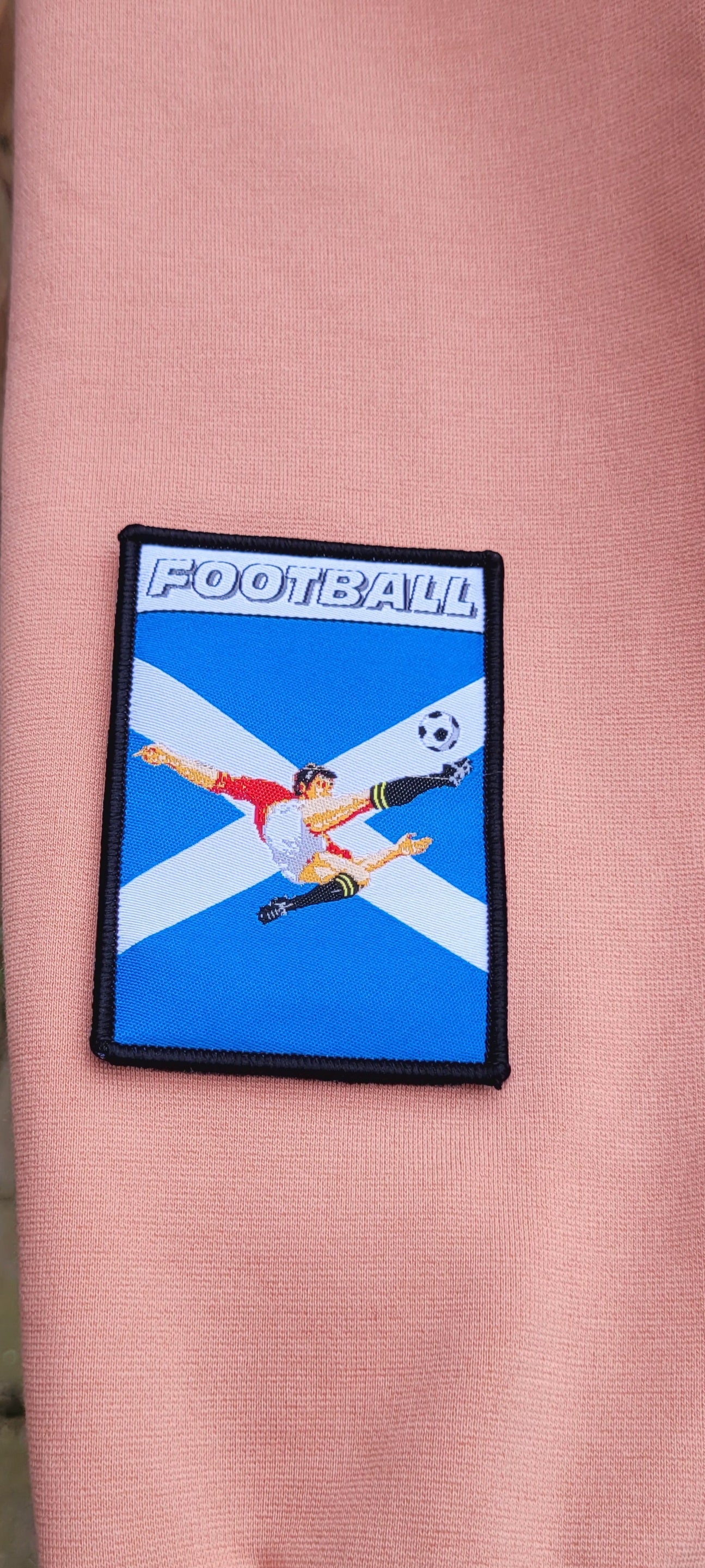 Lyle & Scott Panini Football Track Jacket  Salmon Pink Patch Detail Full Zip – Size M
