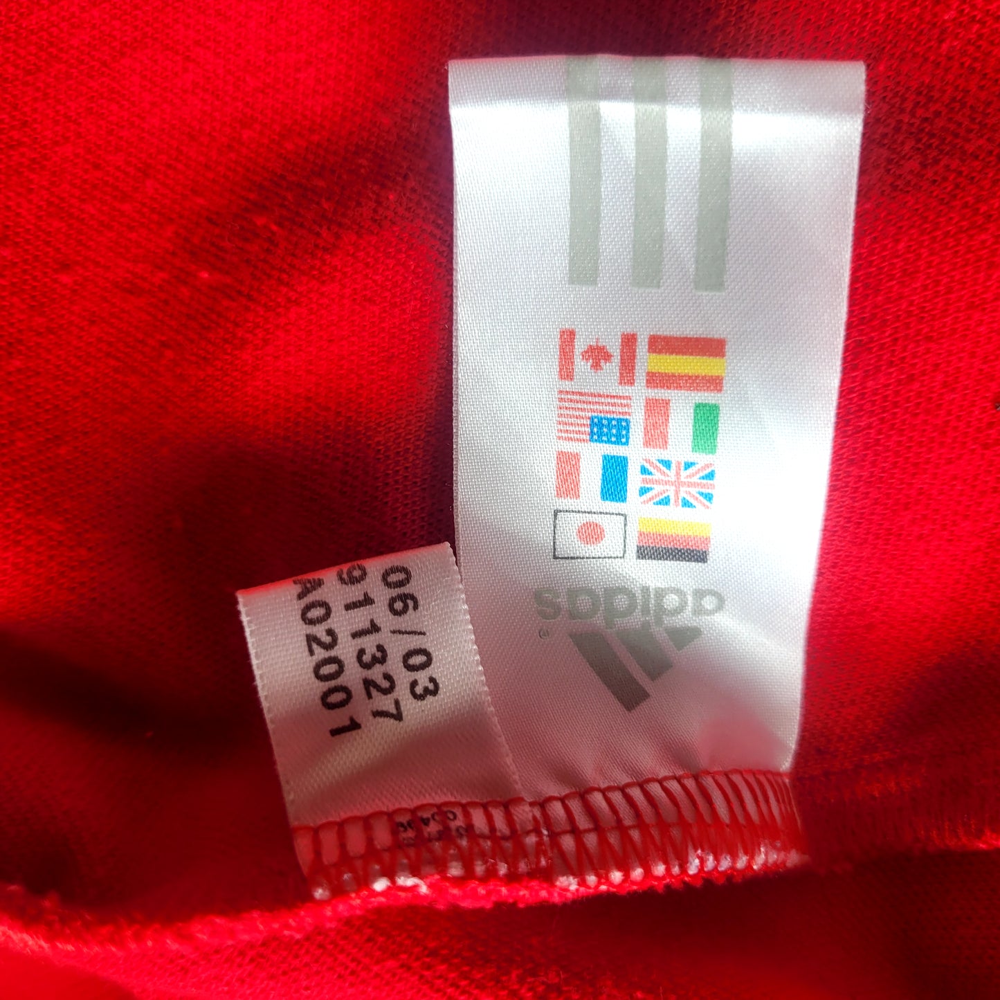 Vintage Adidas “Number One” Track Jacket Red White Full Zip Y2K 2000s Retro Sportswear Size: Large