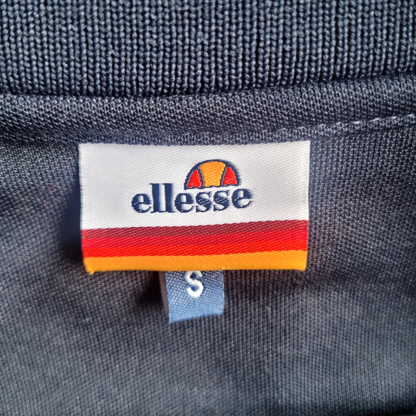 Ellesse Avidor Track Jacket – Navy Red Yellow Stripe Panel – Full Zip – Size S
