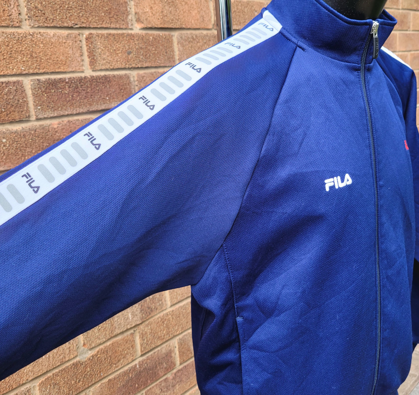Vintage Fila Japan Track Jacket - Blue Tape Sleeve Full Zip Track Top Size: Large