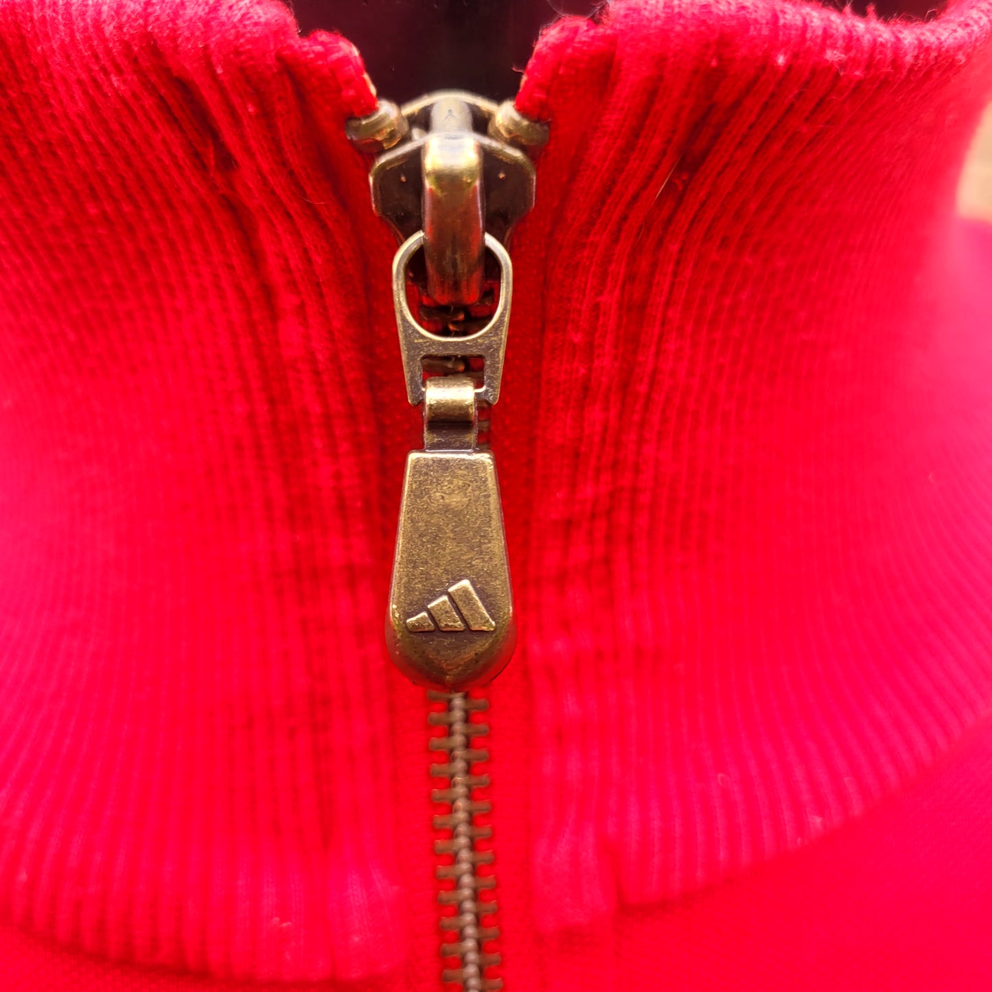 Vintage Adidas “Number One” Track Jacket Red White Full Zip Y2K 2000s Retro Sportswear Size: Large
