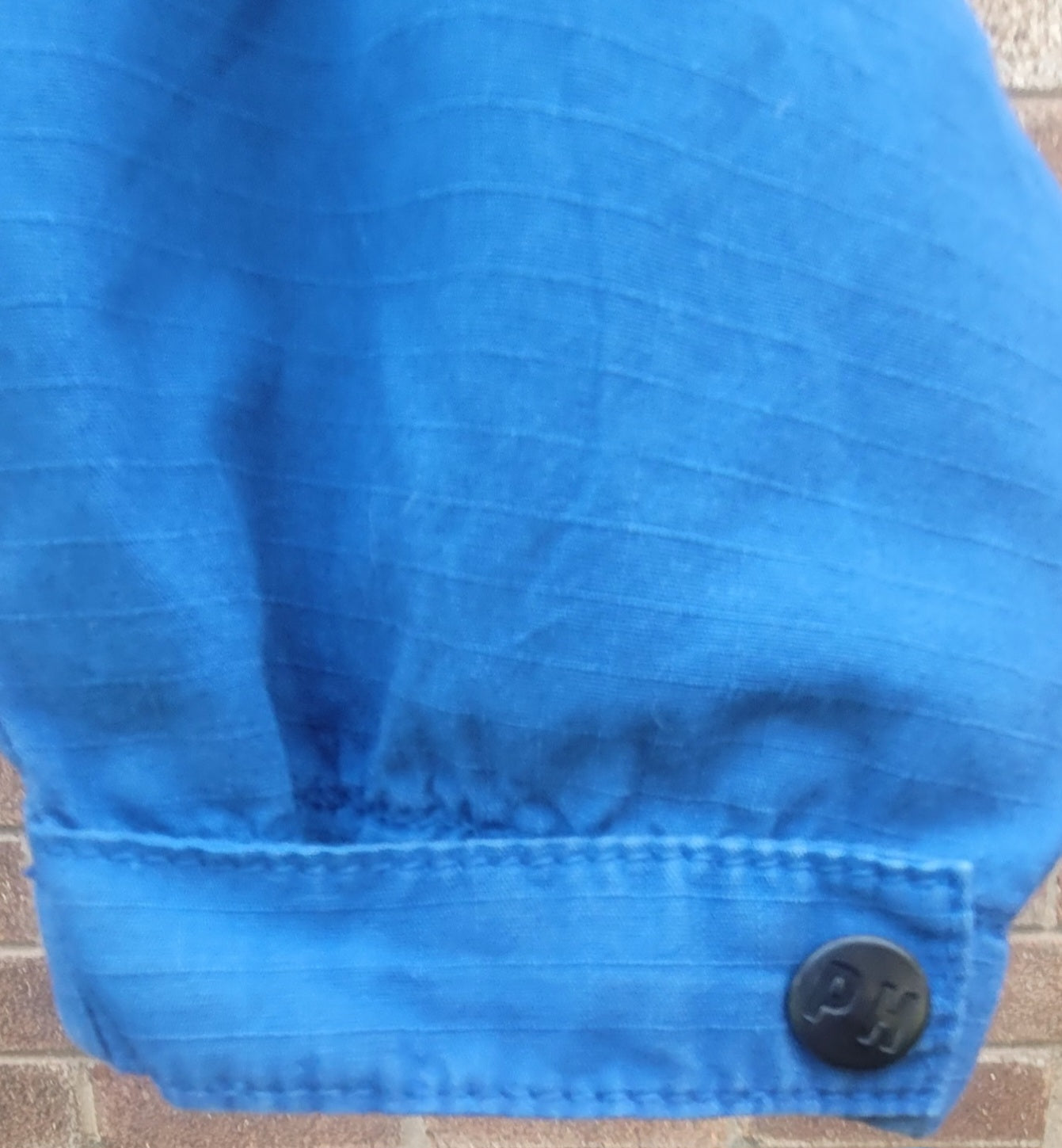 Peaceful Hooligan Burton Overhead Jacket Blue Ripstock Cotton Smock Size Large