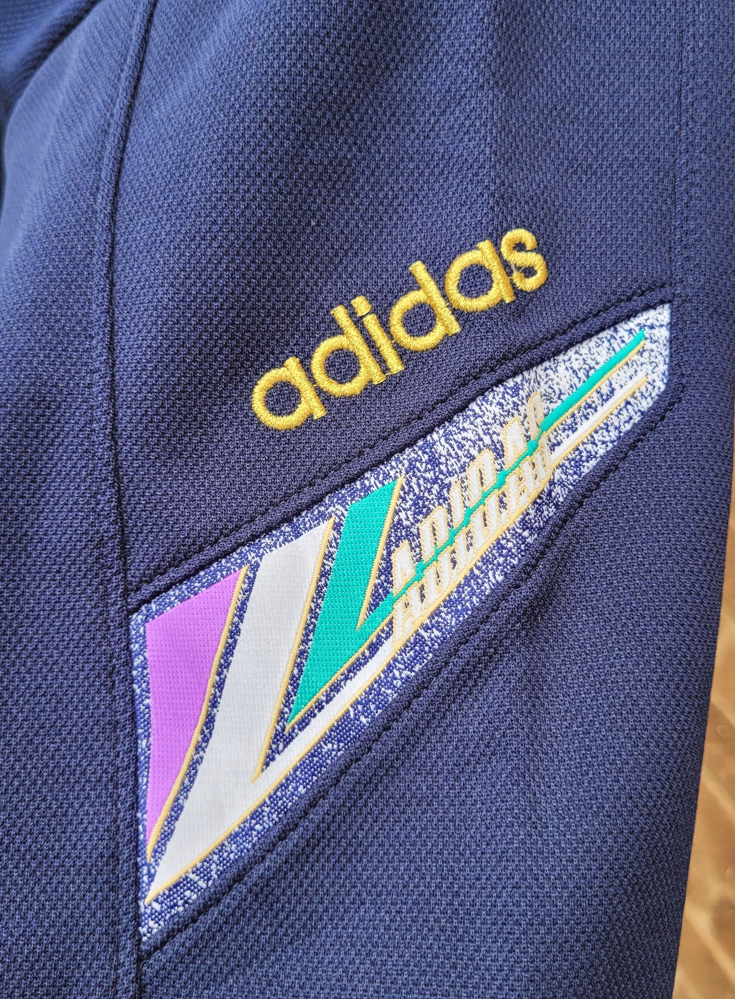 Vintage adidas Originals Japan Track Top Navy Gold Trefoil ATS-303 Retro 90s Style Size M