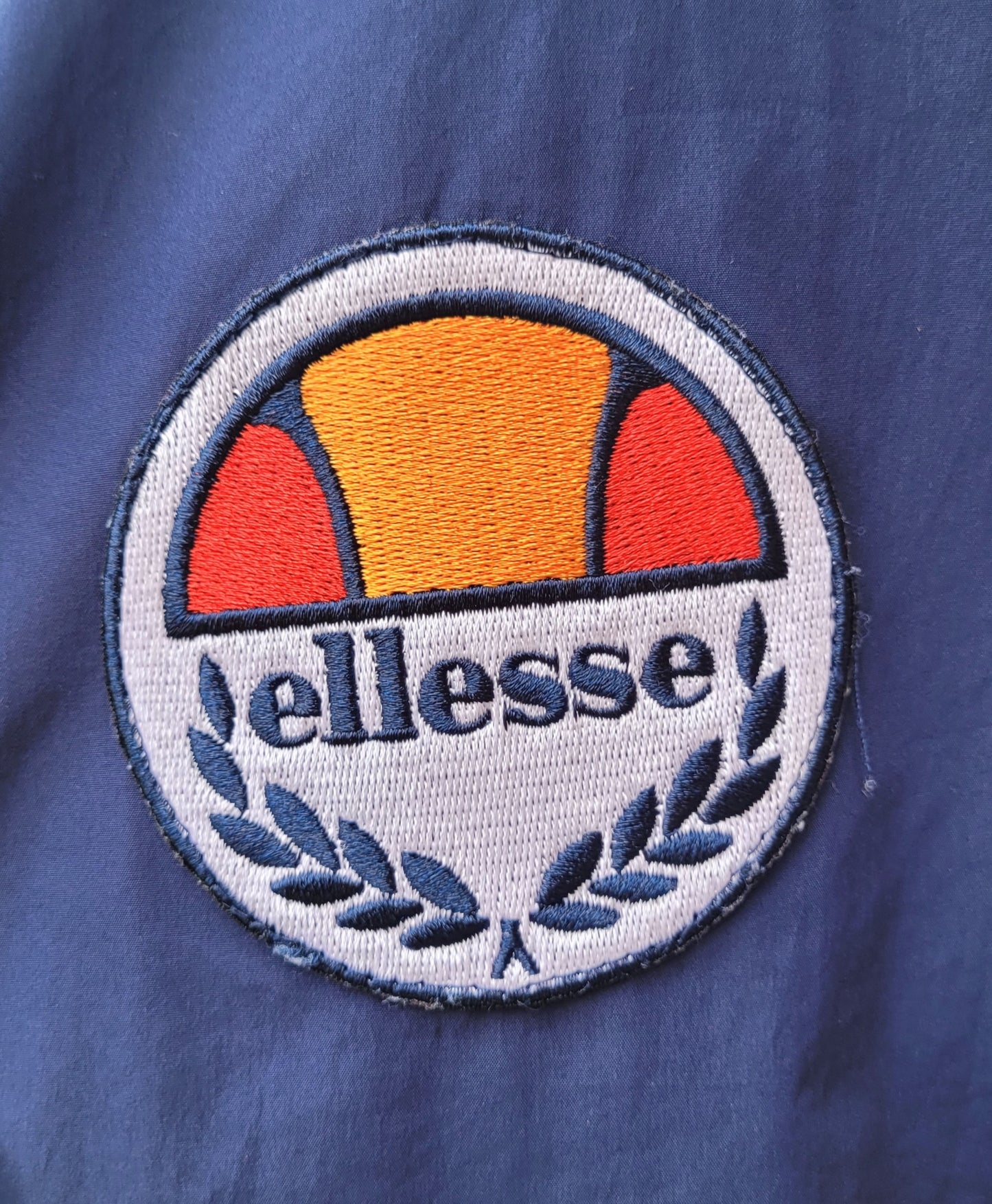 Ellesse Colour Block Windbreaker Jacket Navy Blue Teal Hooded Coat UK M Retro Festival Casuals