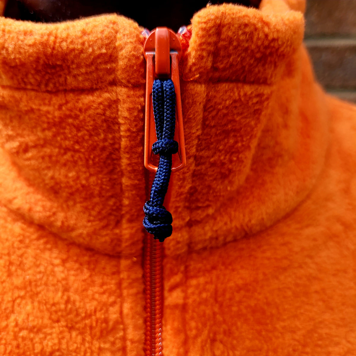 Columbia Full Zip Fleece Jacket Orange & Navy Outdoor Hiking Layer Size: XL