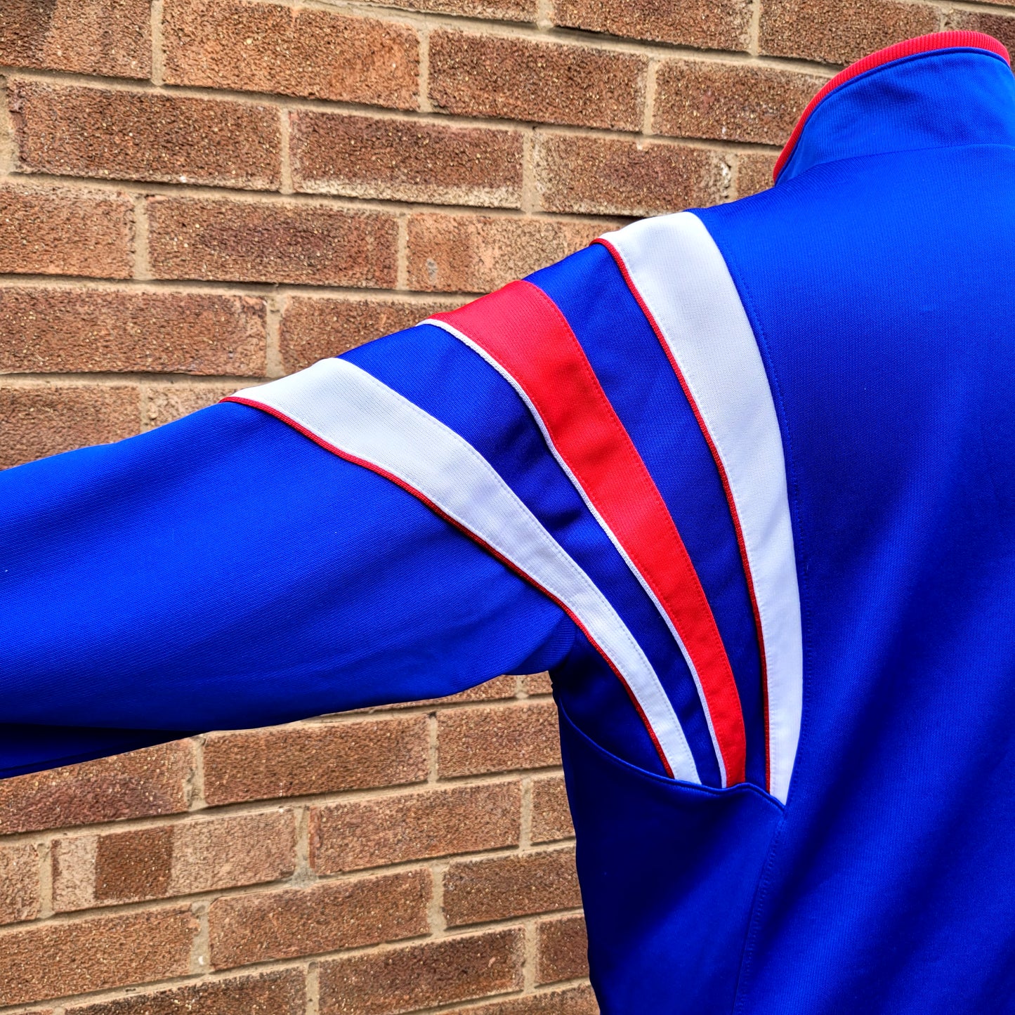 Vintage Adidas Track Jacket Made in Japan, Bold Tri-Colour Panel, Classic 90s Terrace Style, Size Jaspo M