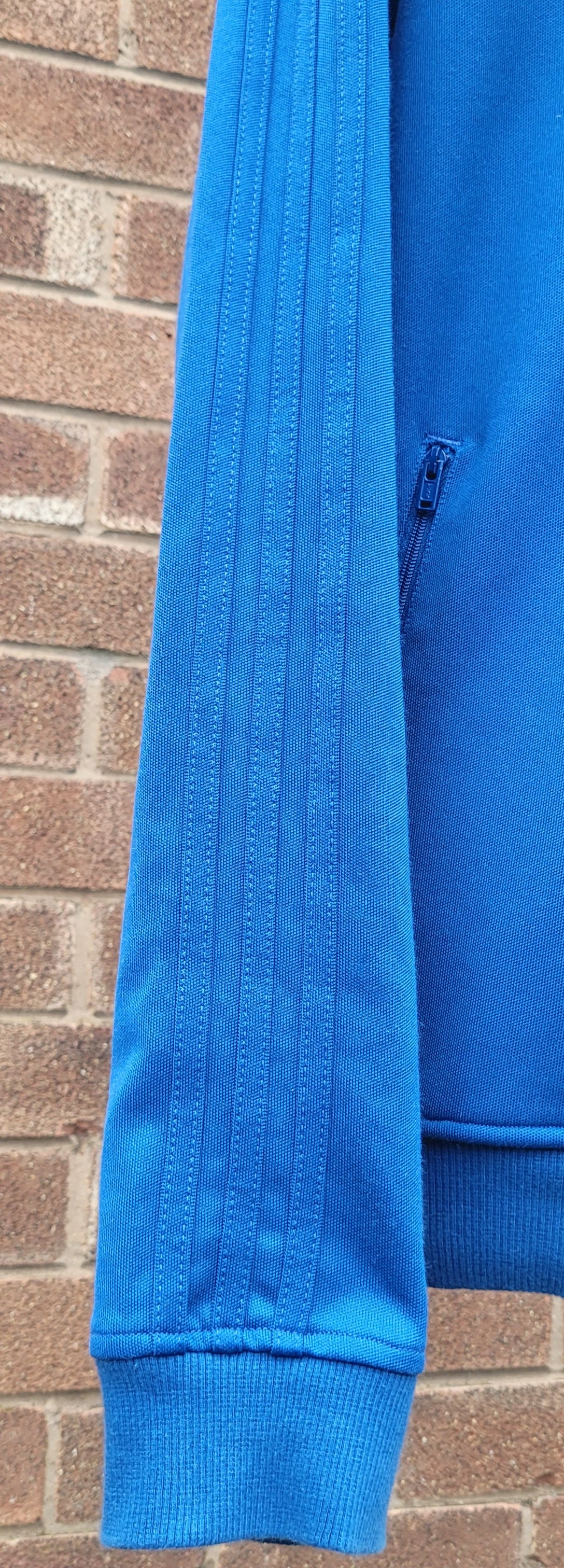 Classic Adidas Blue Track Jacket – Minimal Trefoil Era Zip-Up 2010's  Size Medium