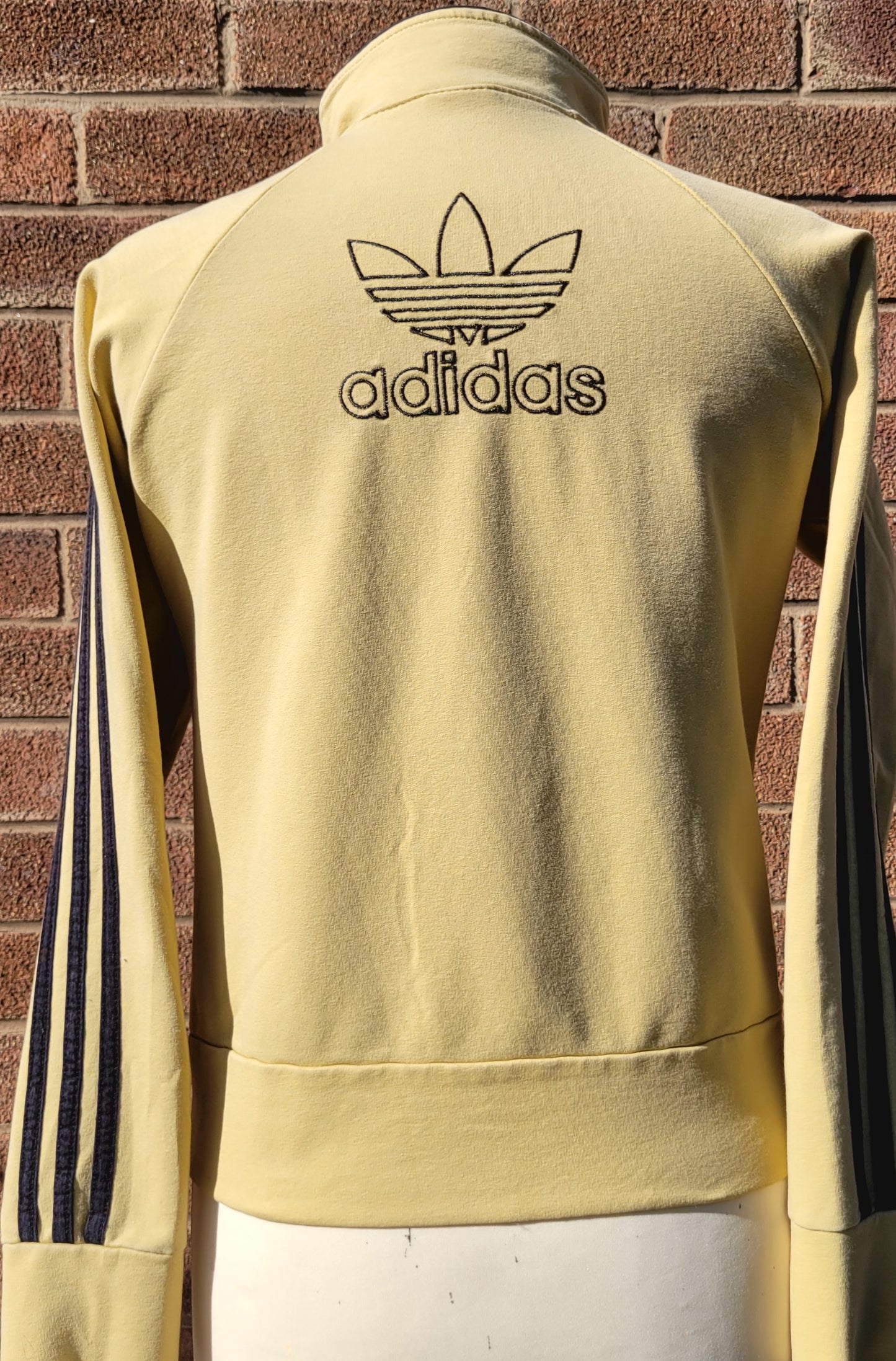 Adidas Originals Trefoil Full Zip Track Jacket  Butter Yellow / Black Stripe