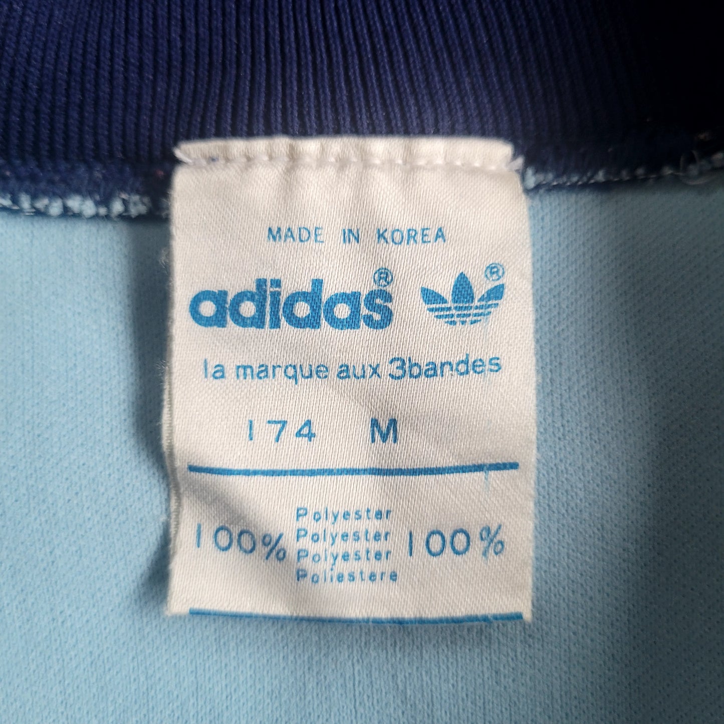 Vintage 1980s Adidas Originals Trefoil Track Jacket Blue Red Colour Block Full Zip Size M Made in Korea