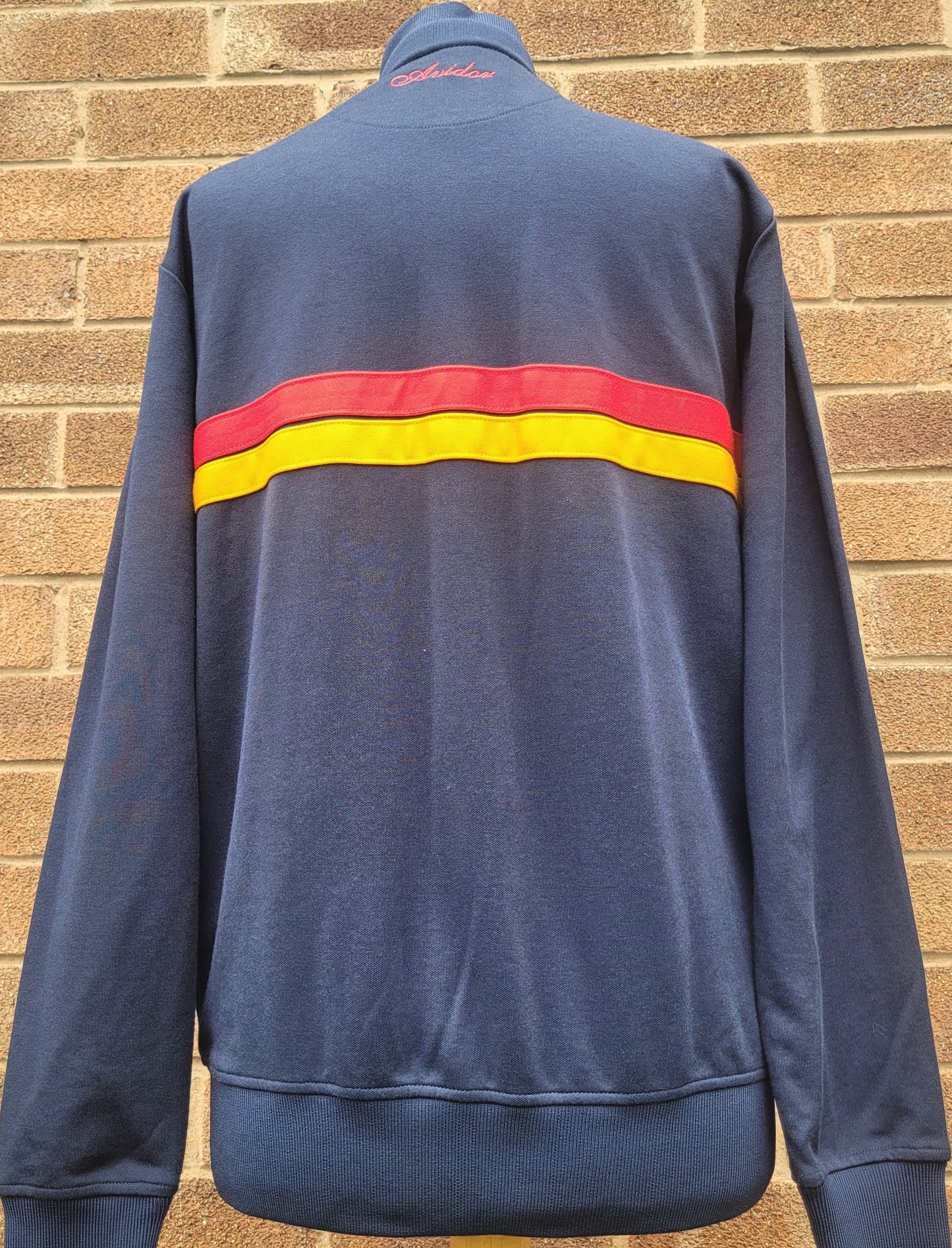 Ellesse Avidor Track Jacket – Navy Red Yellow Stripe Panel – Full Zip – Size S