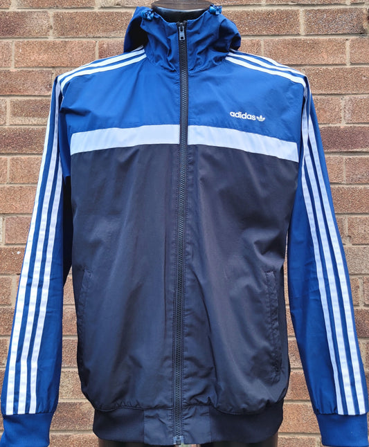 Adidas Originals Marathon 83 Hooded Windbreaker 2015 Reissue Jacket Blue/Navy Size: M