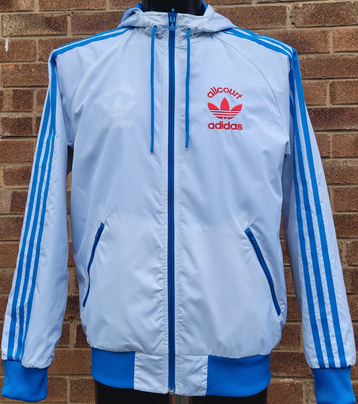 Adidas Originals Allcourt Reversible Hooded Jacket 2009 Blue/White Size: Medium