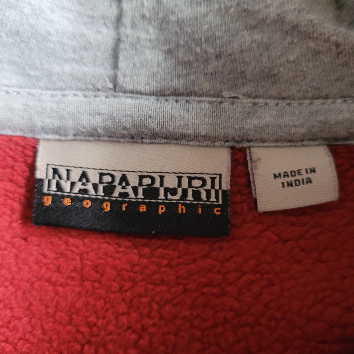 Napapijri Geographic Burgee Logo Hooded Sweatshirt Red Size: Large