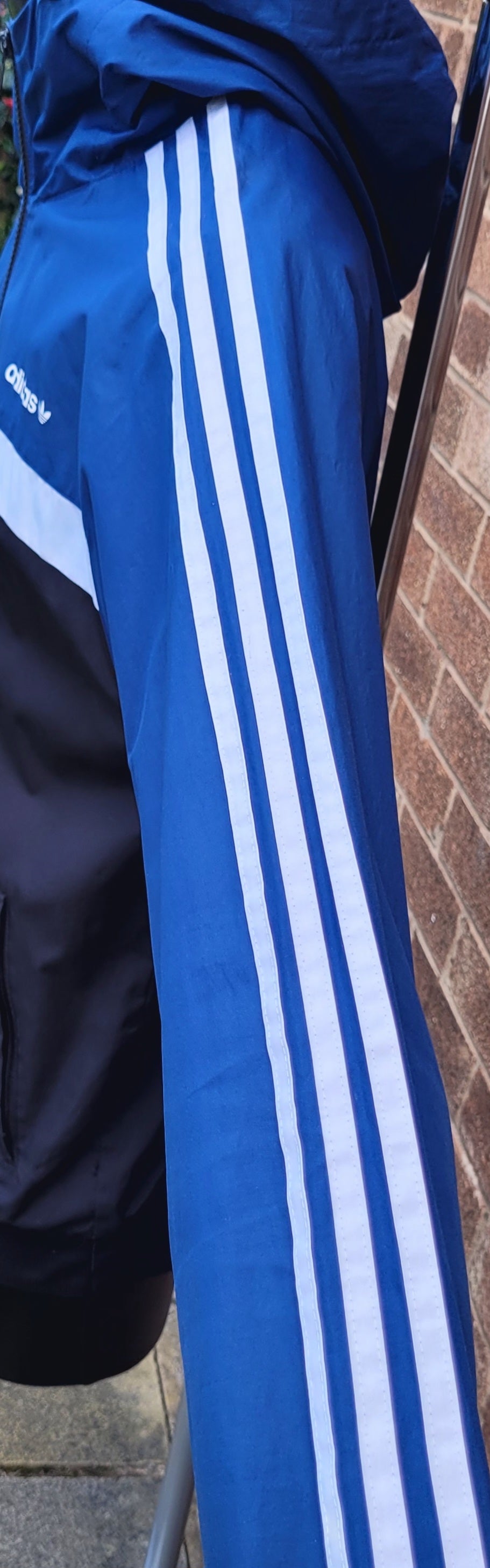 Adidas Originals Marathon 83 Hooded Windbreaker 2015 Reissue Jacket Blue/Navy Size: M