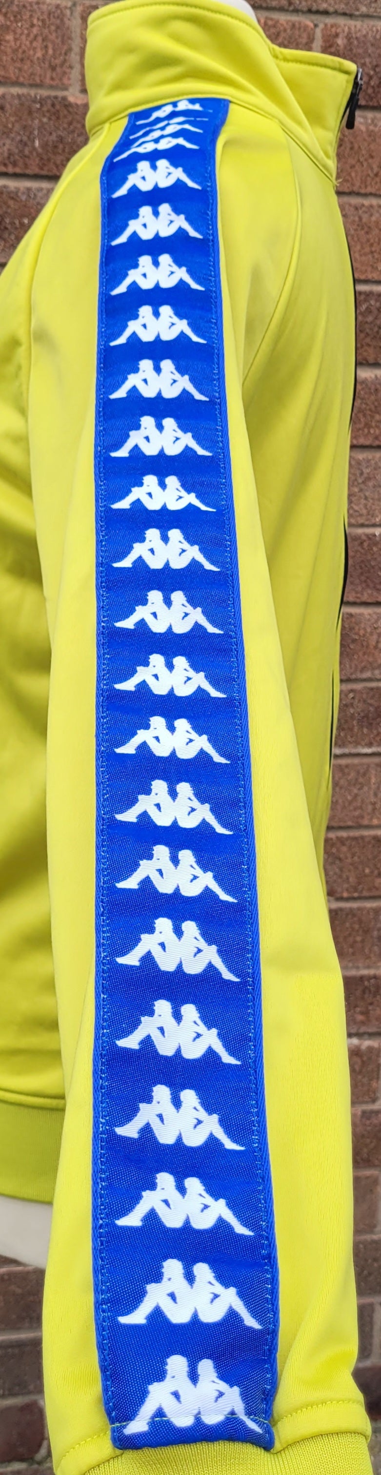 Banda Track Jacket – Neon Yellow / Blue Logo Tape Full Zip Size M