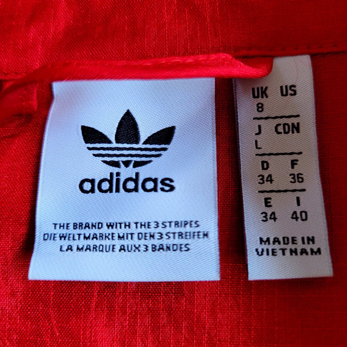 Adidas Originals Trefoil Half Zip Ladies Windbreaker Smock Jacket Red 2019 Size: UK8