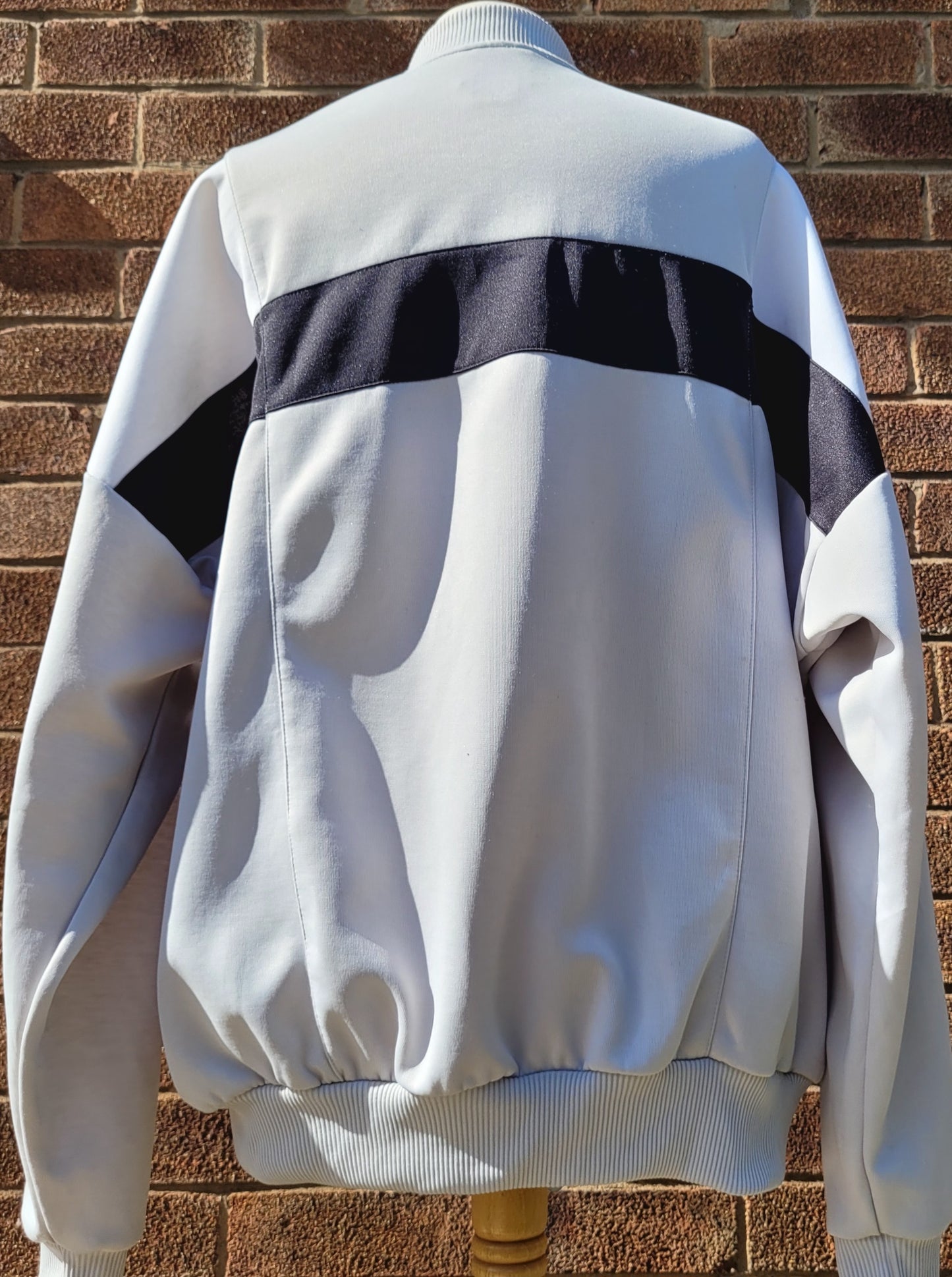 Vintage Adidas Originals Track Jacket Vintage Off White (ecru)  Black Panel  Taiwan Made  Full Zip  Size: XL